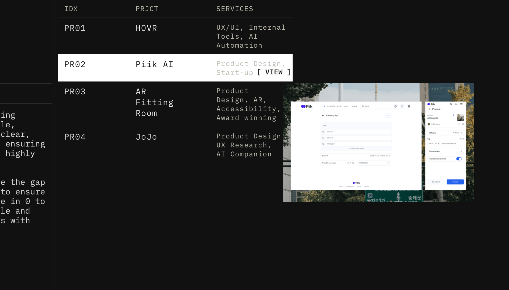 Image hover nav