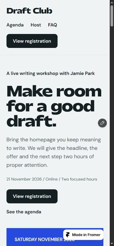 Workshop One Page