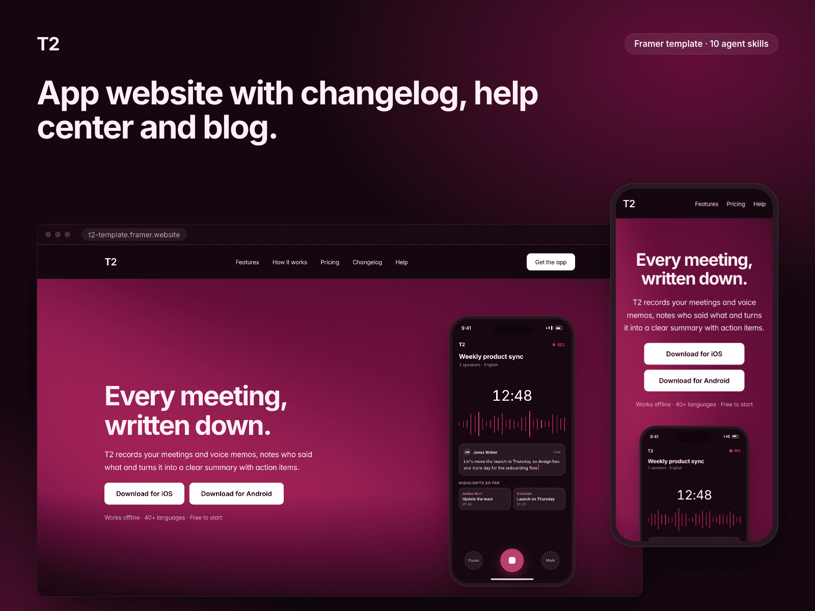 T2 – Talk to Text