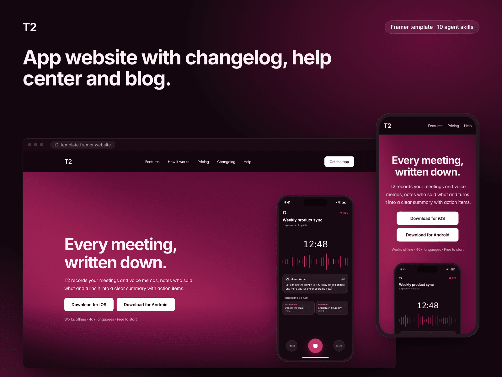 T2 – Talk to Text
