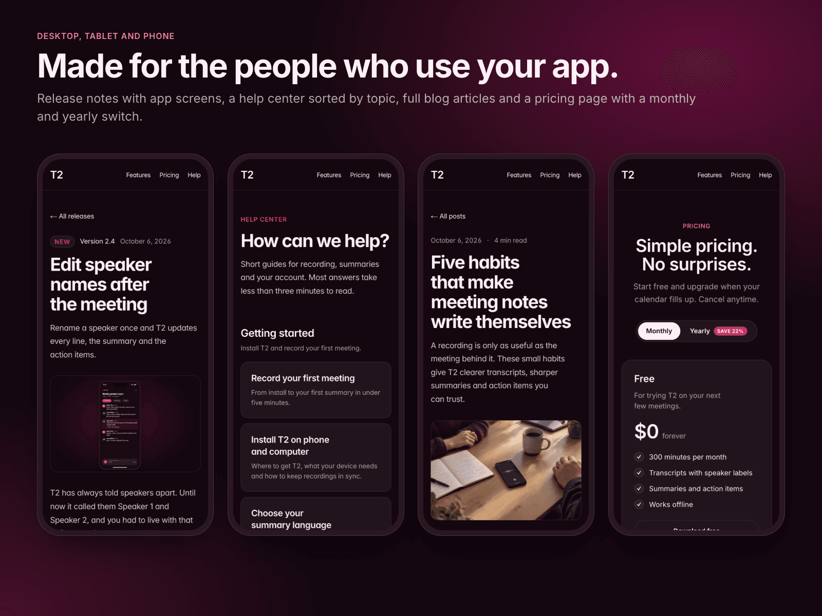 T2 – Talk to Text