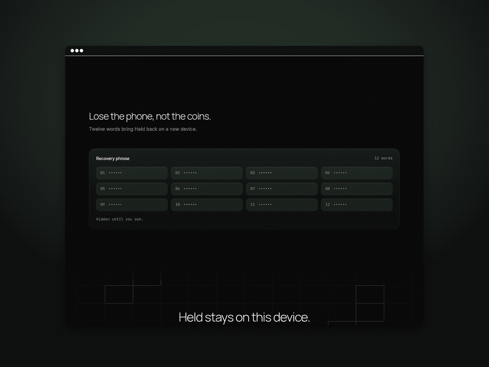 Held Crypto Wallet