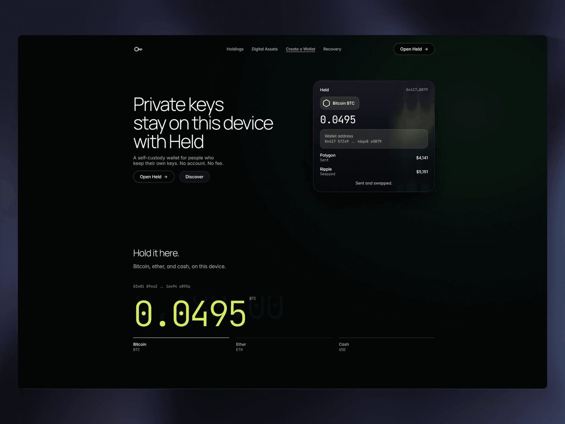 Held Crypto Wallet