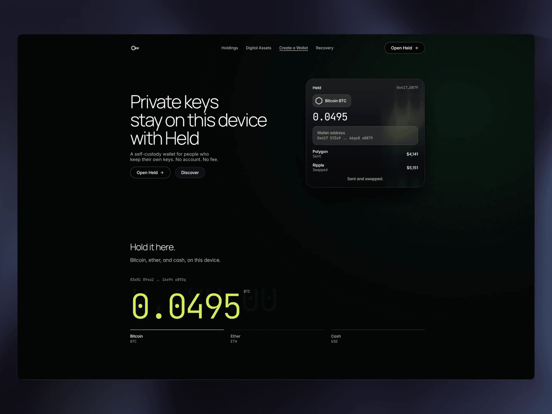 Held Crypto Wallet