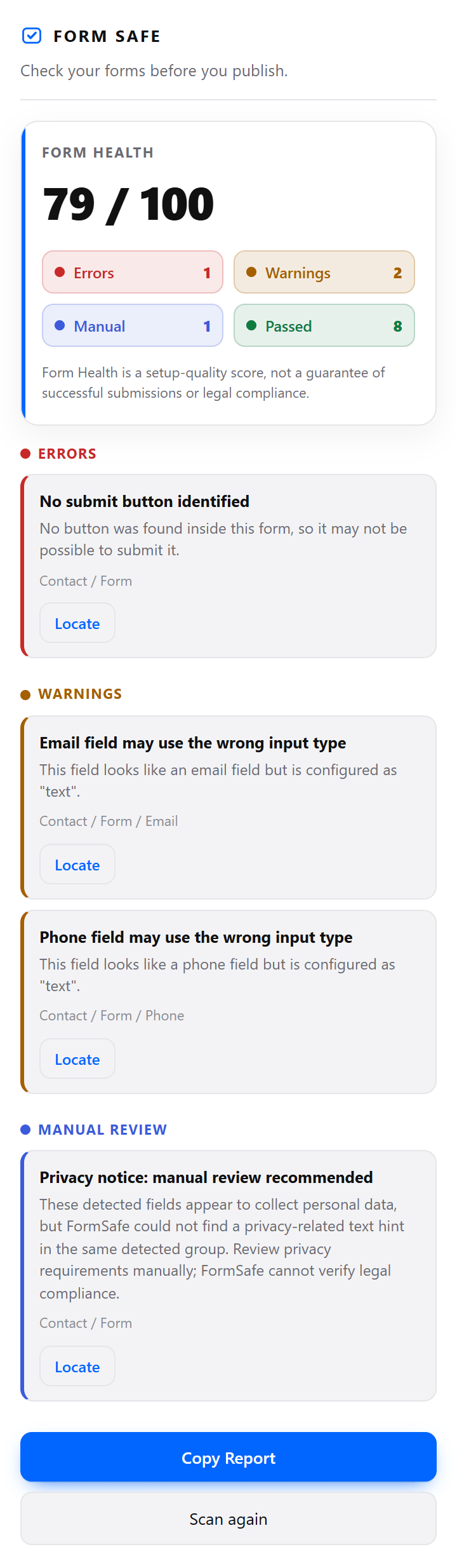 FormSafe