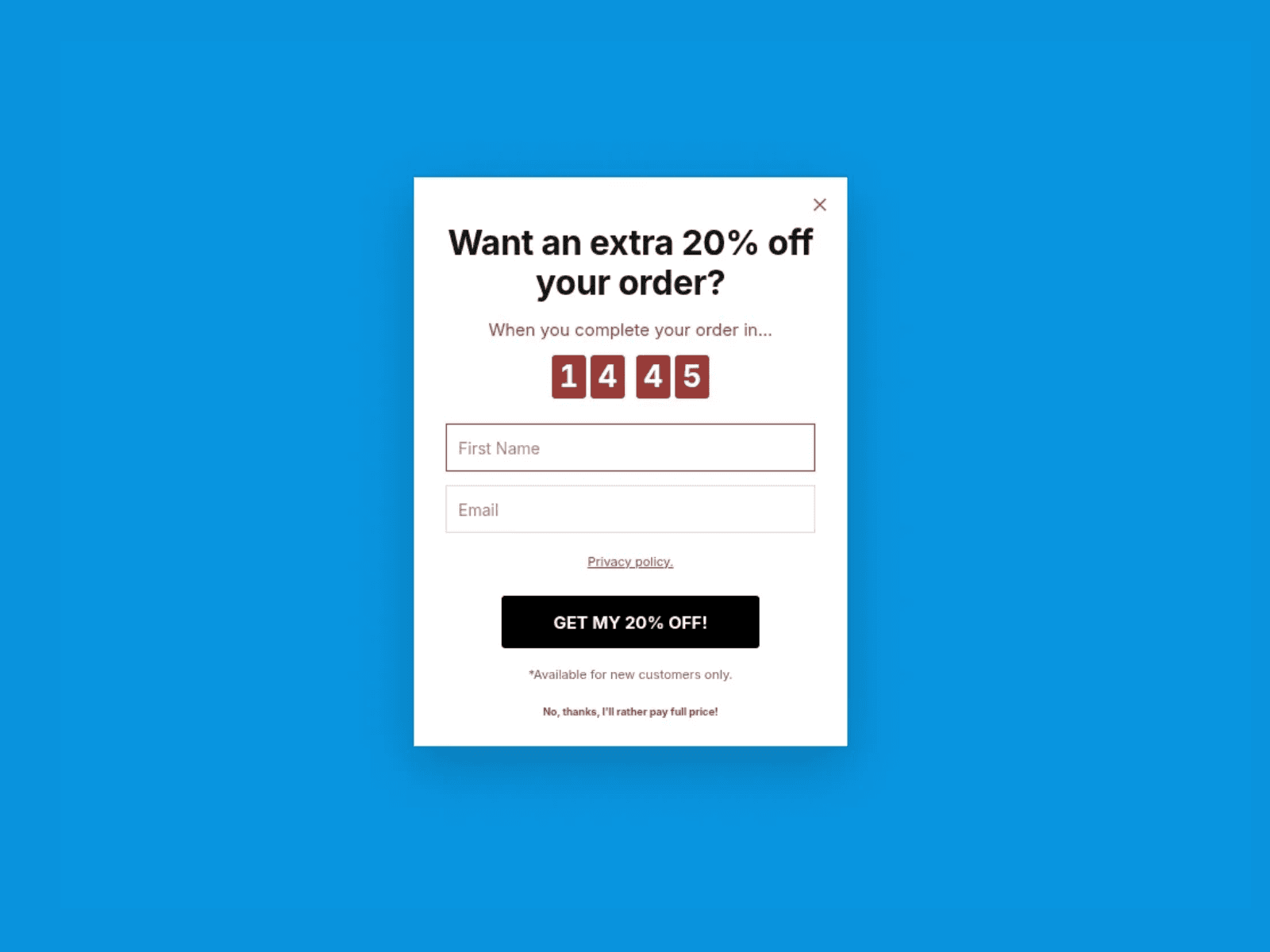 Countdown Deal Popup