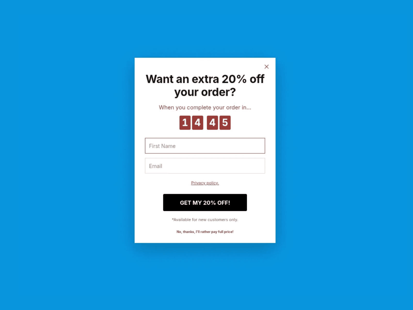 Countdown Deal Popup