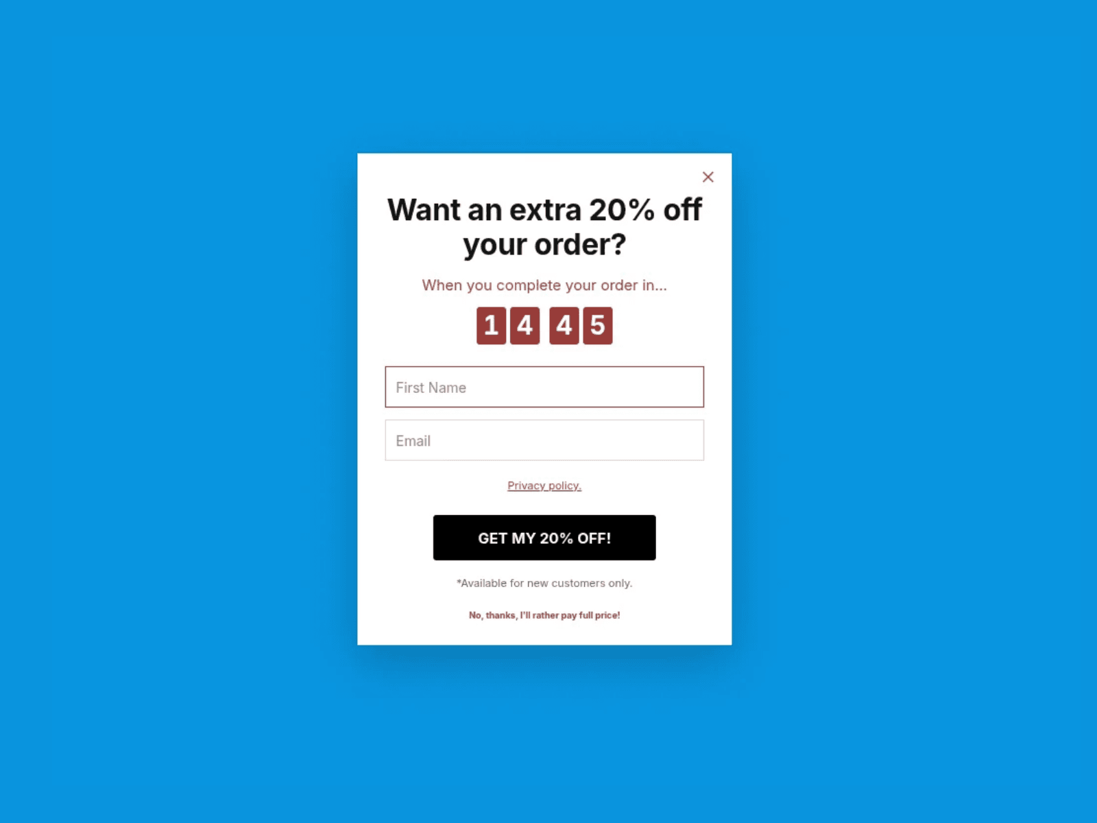Countdown Deal Popup
