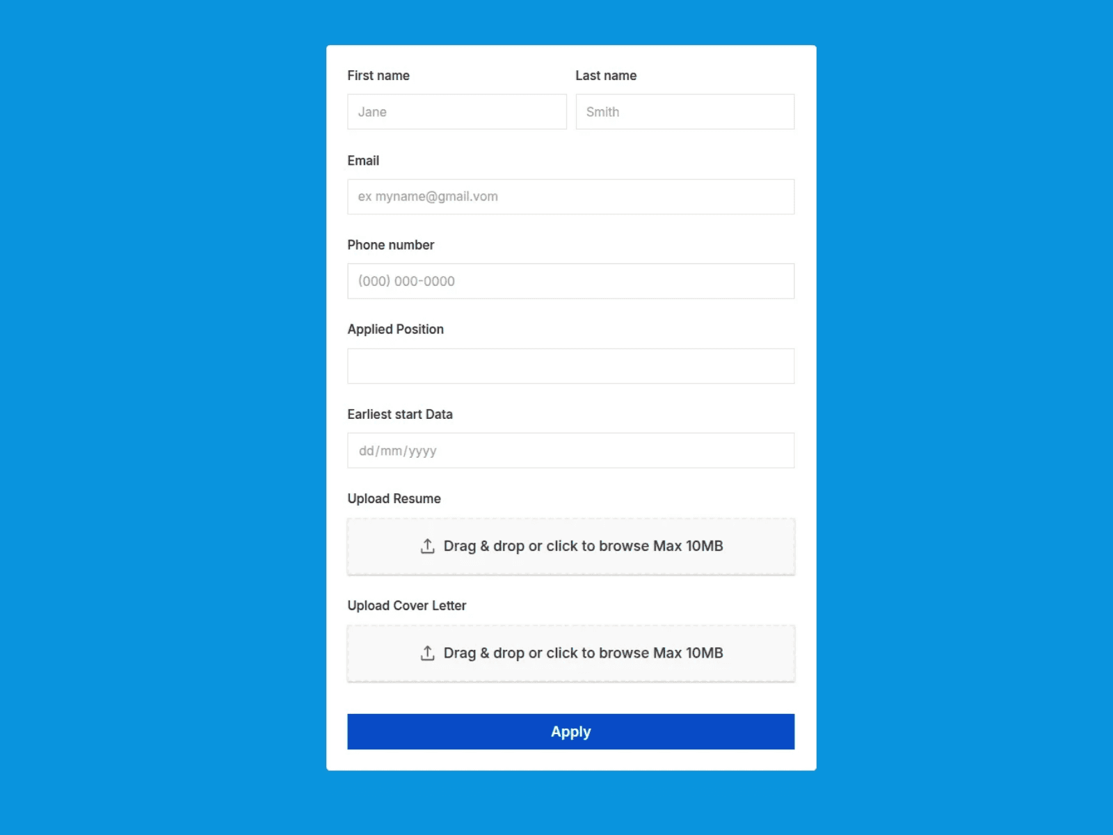 Resume Upload Form