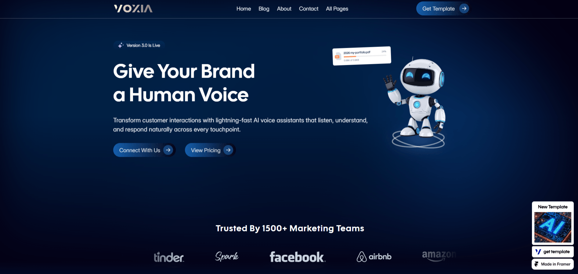 I built a light-speed landing page for AI Voice Agency. Looking for feedback on the interactive cards & performance.Live Preview: https://voxaii.framer.website/#aivoiceagency #saas #voiceassistant