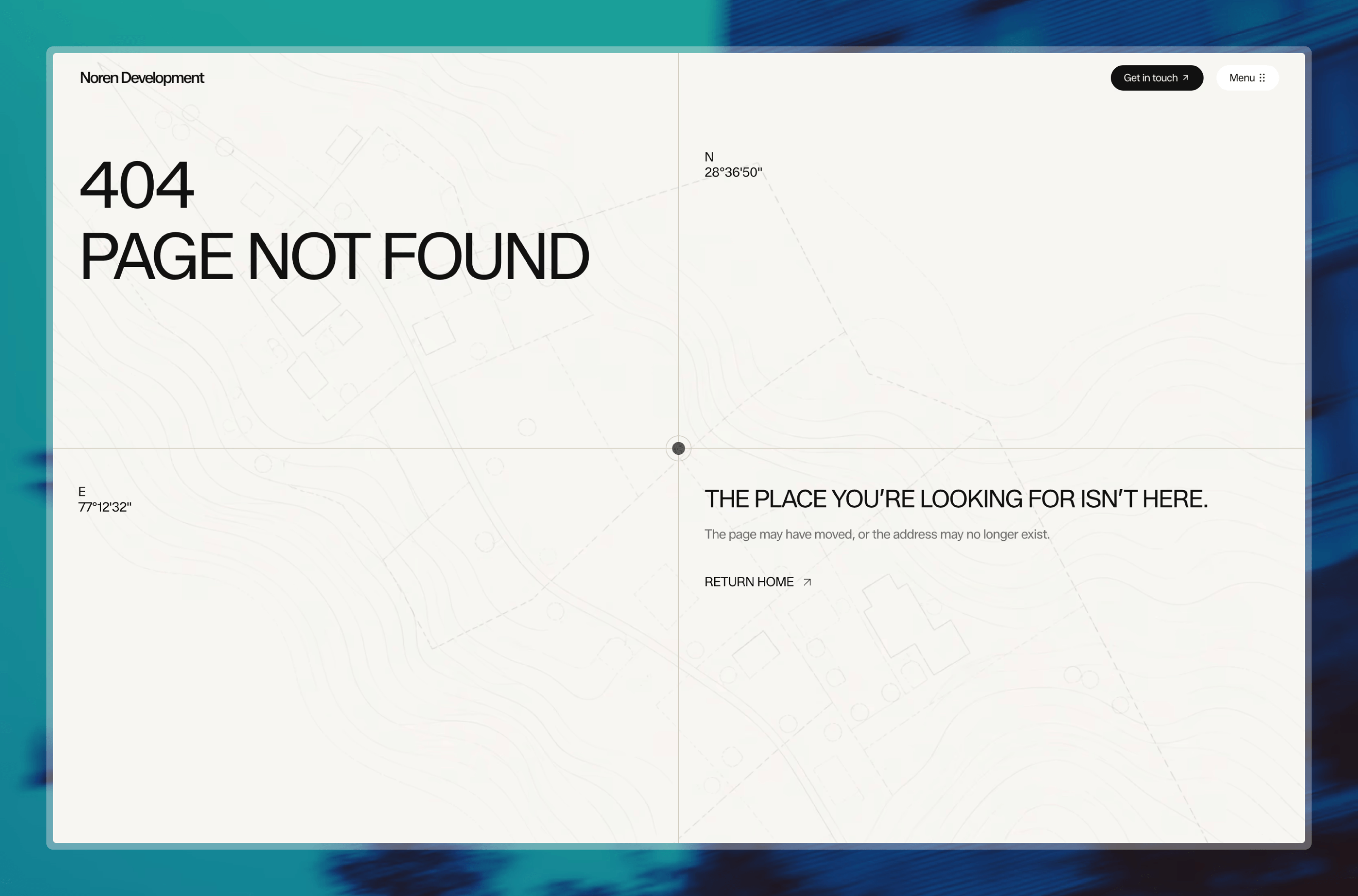404 page for Noren, using the map/coordinates thing for this one instead of a plain error page. Enjoyed experimenting with this theme honestly.