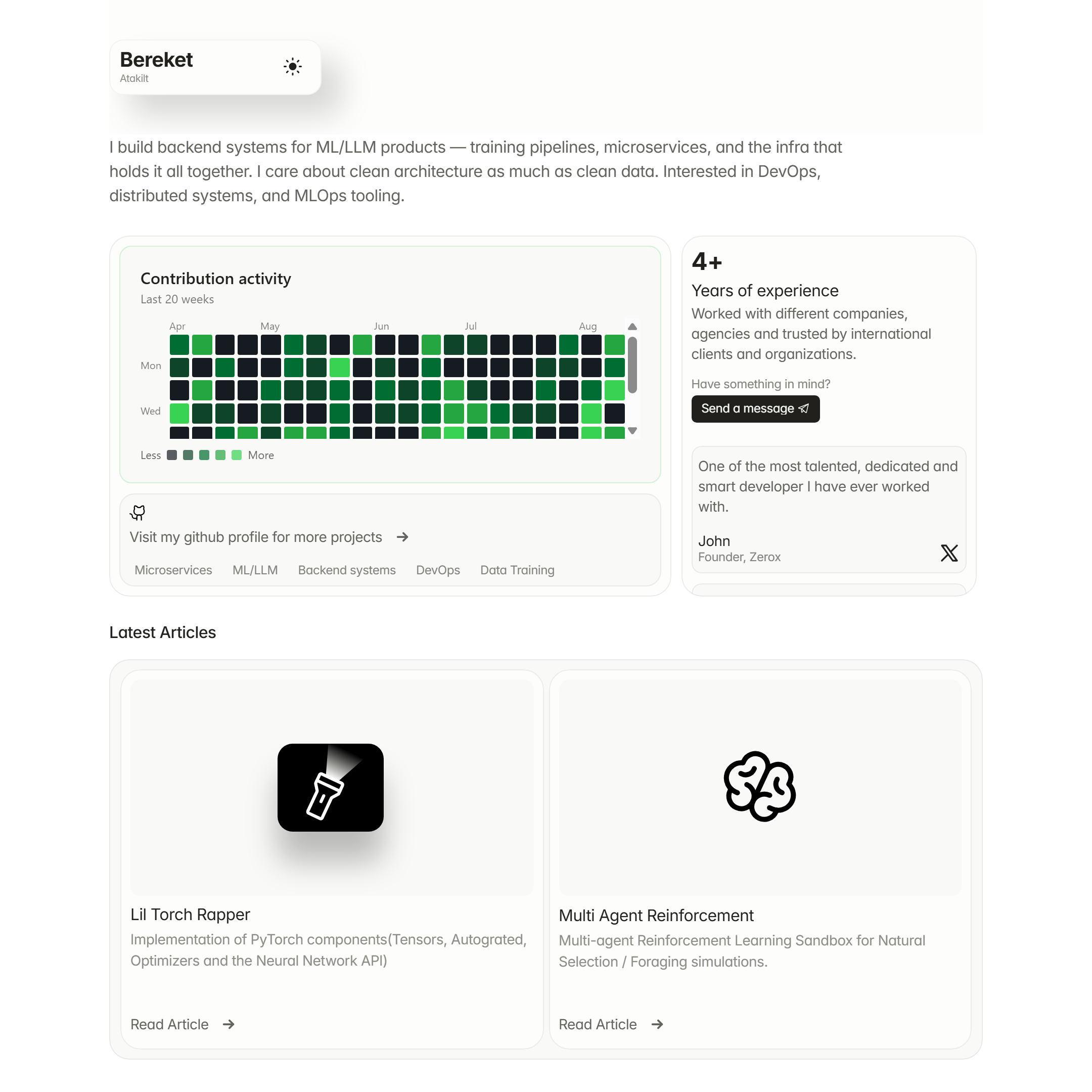 Minimal portfolio for a client, design + development(Framer) done. At this point am using Framer as a design tool lol. Design is heavily inspired by dqnamo.com