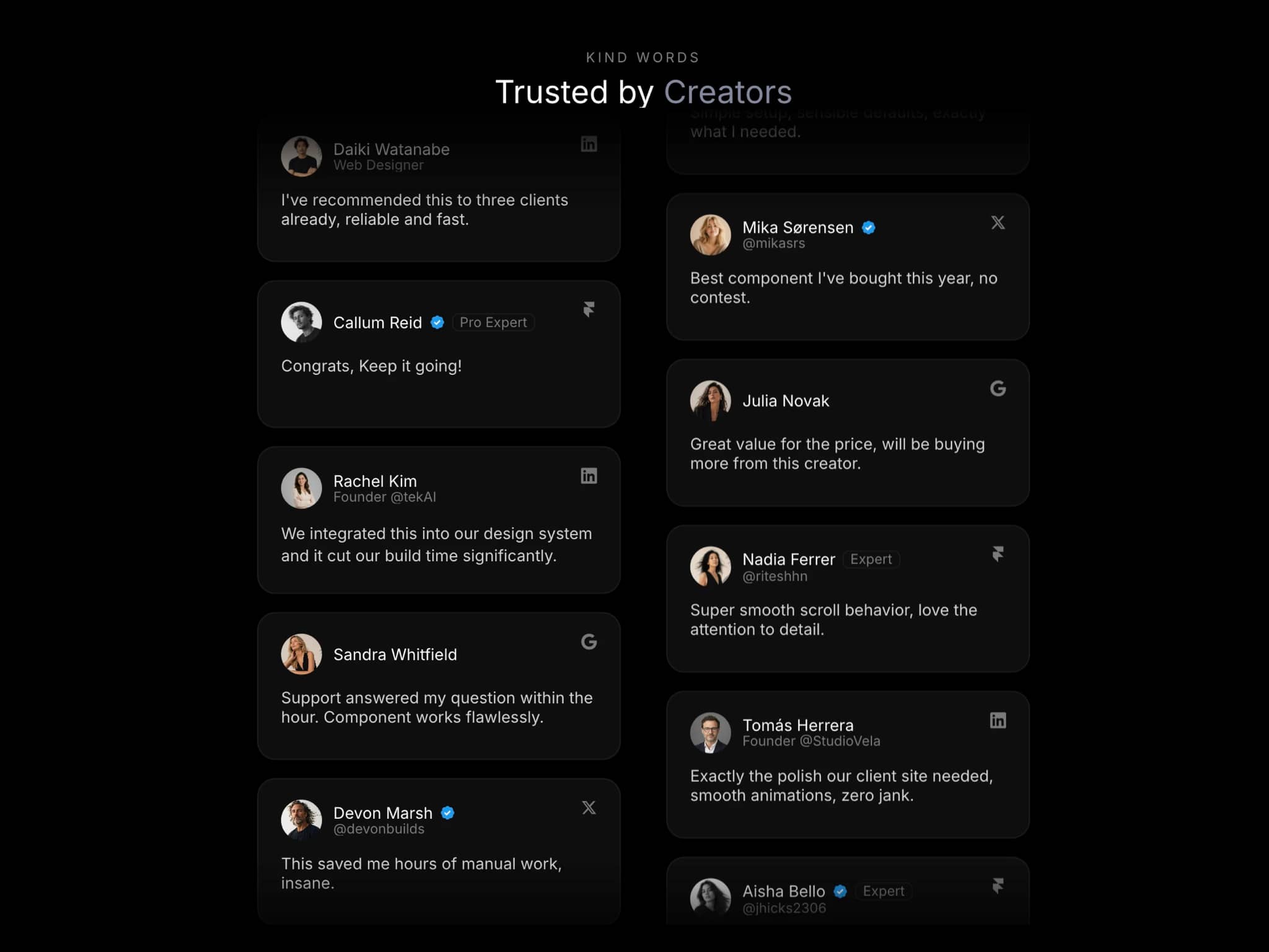 Testimonial Reviews
