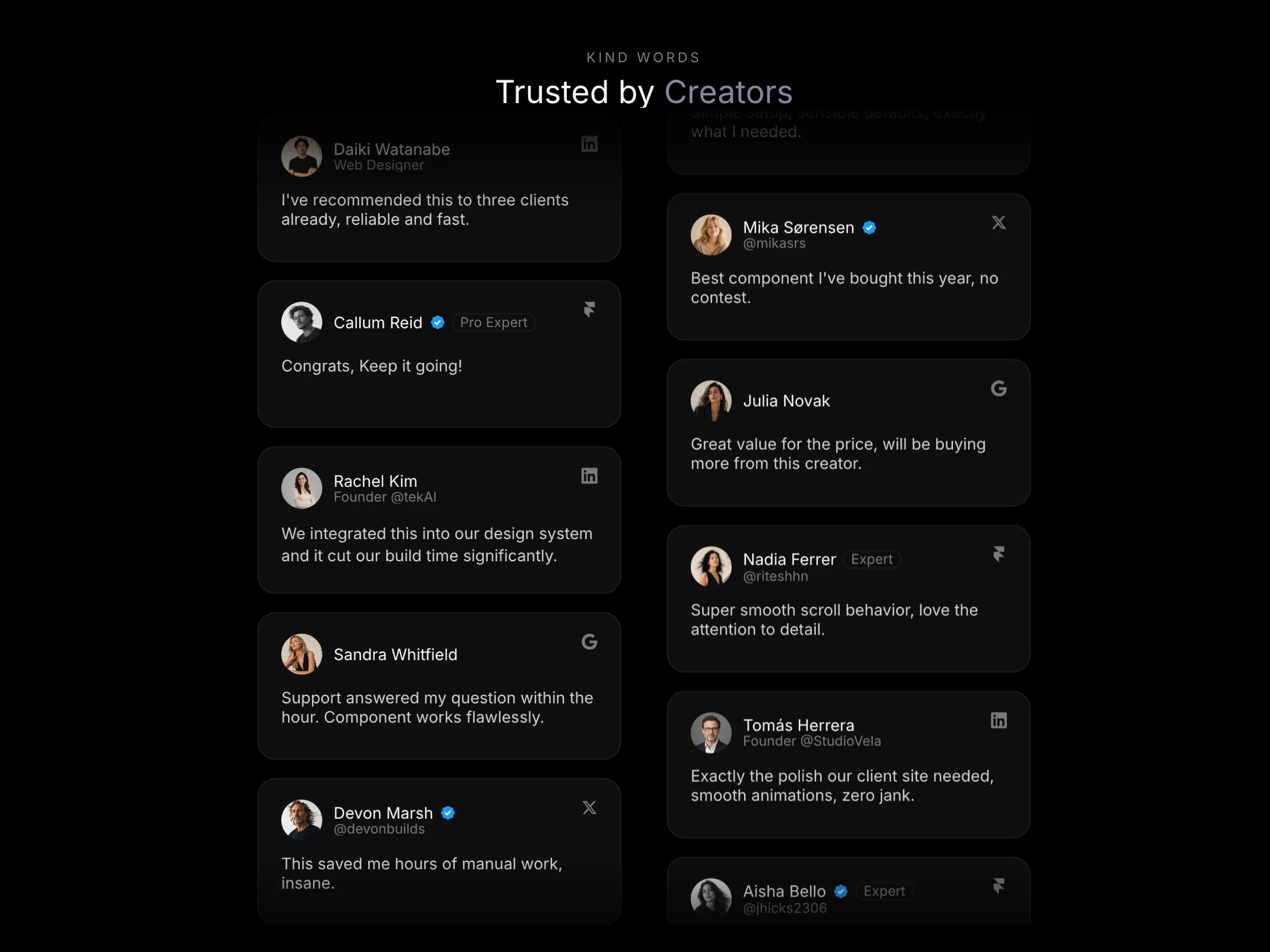 Testimonial Reviews