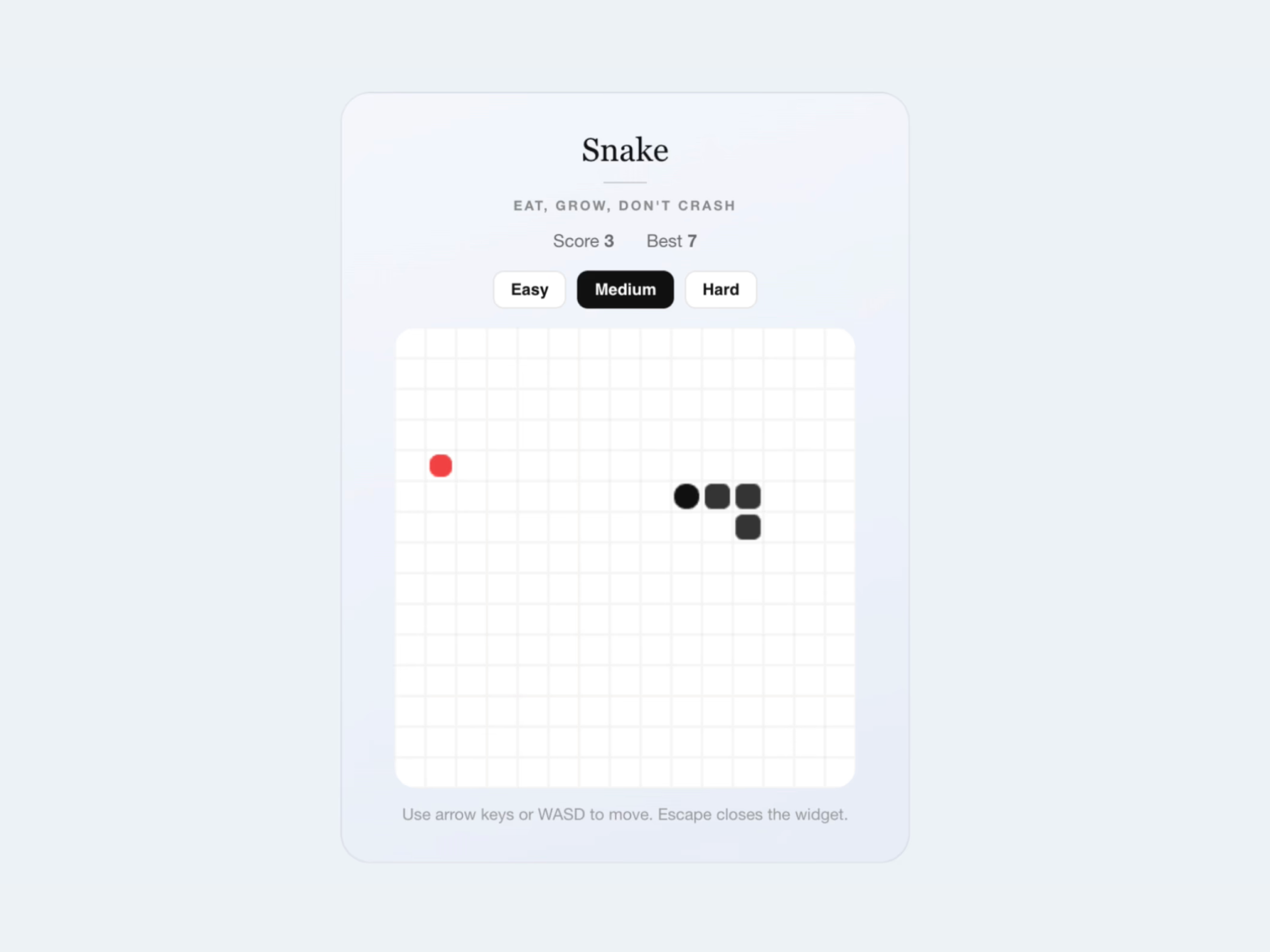 Snake Game Widget