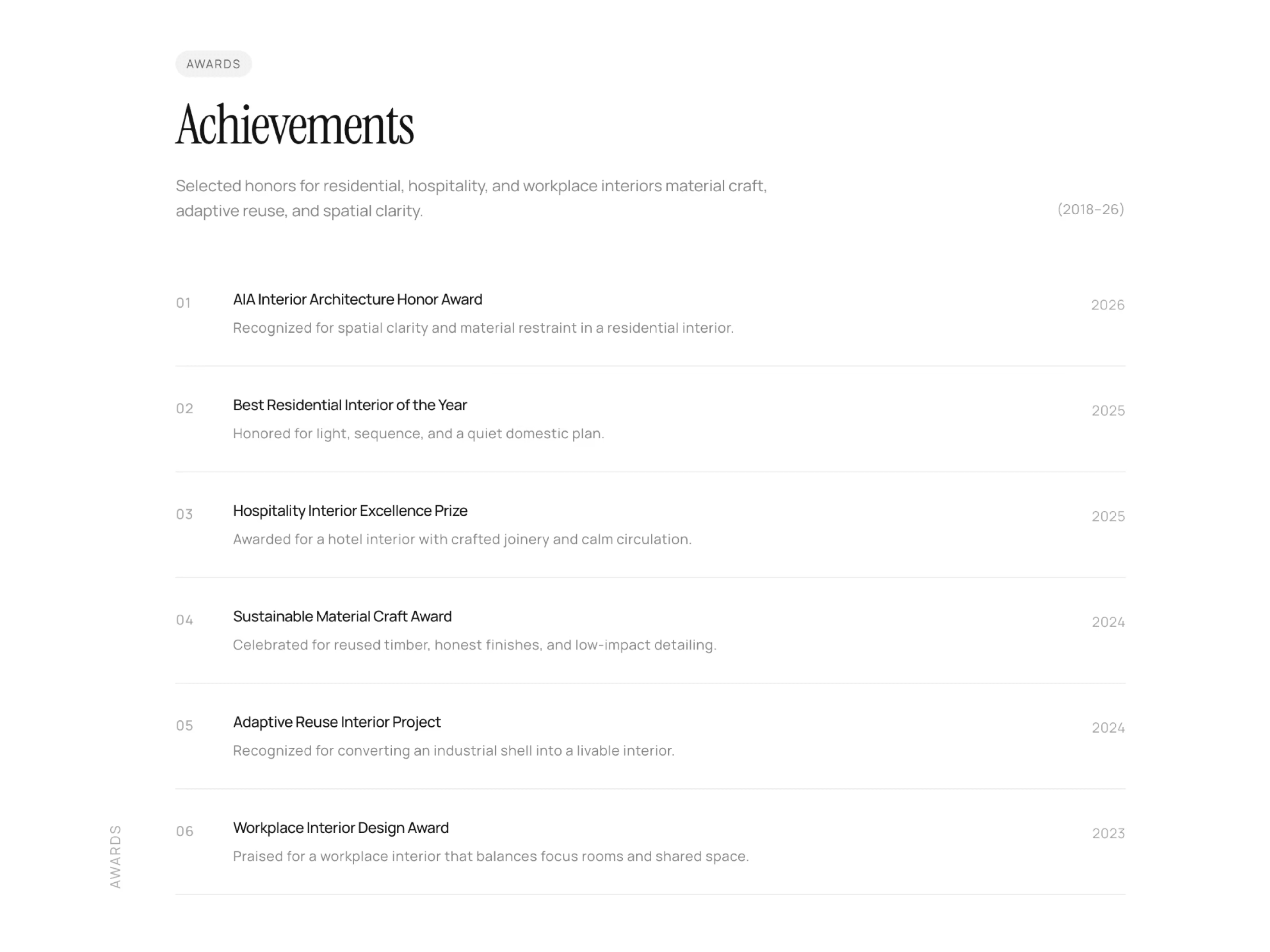 Awards List 01