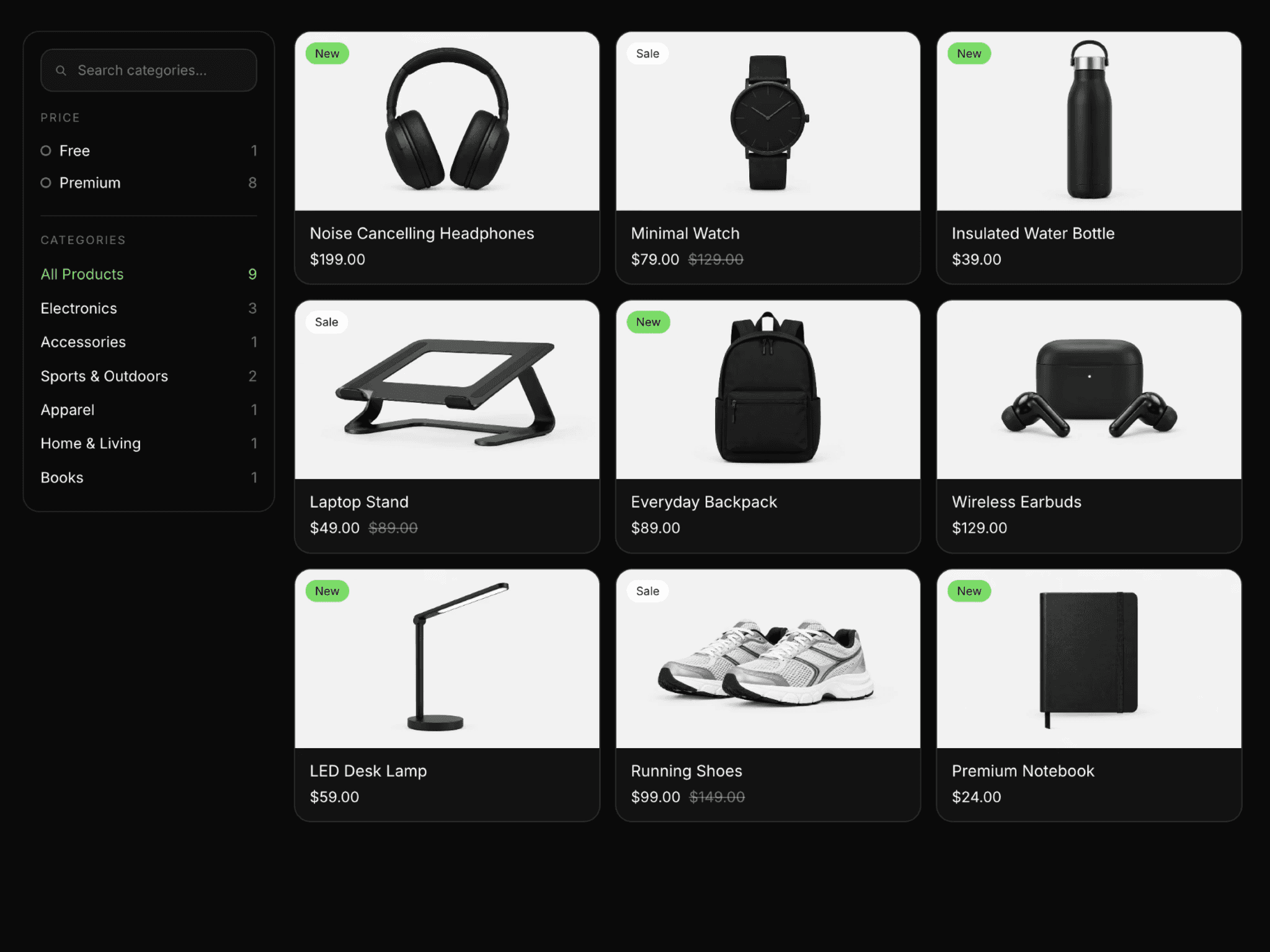 Product Listing Page
