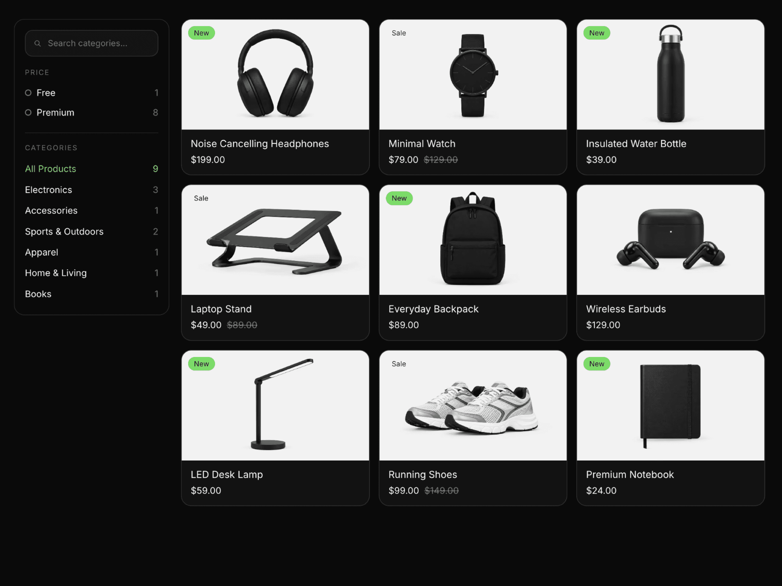 Product Listing Page