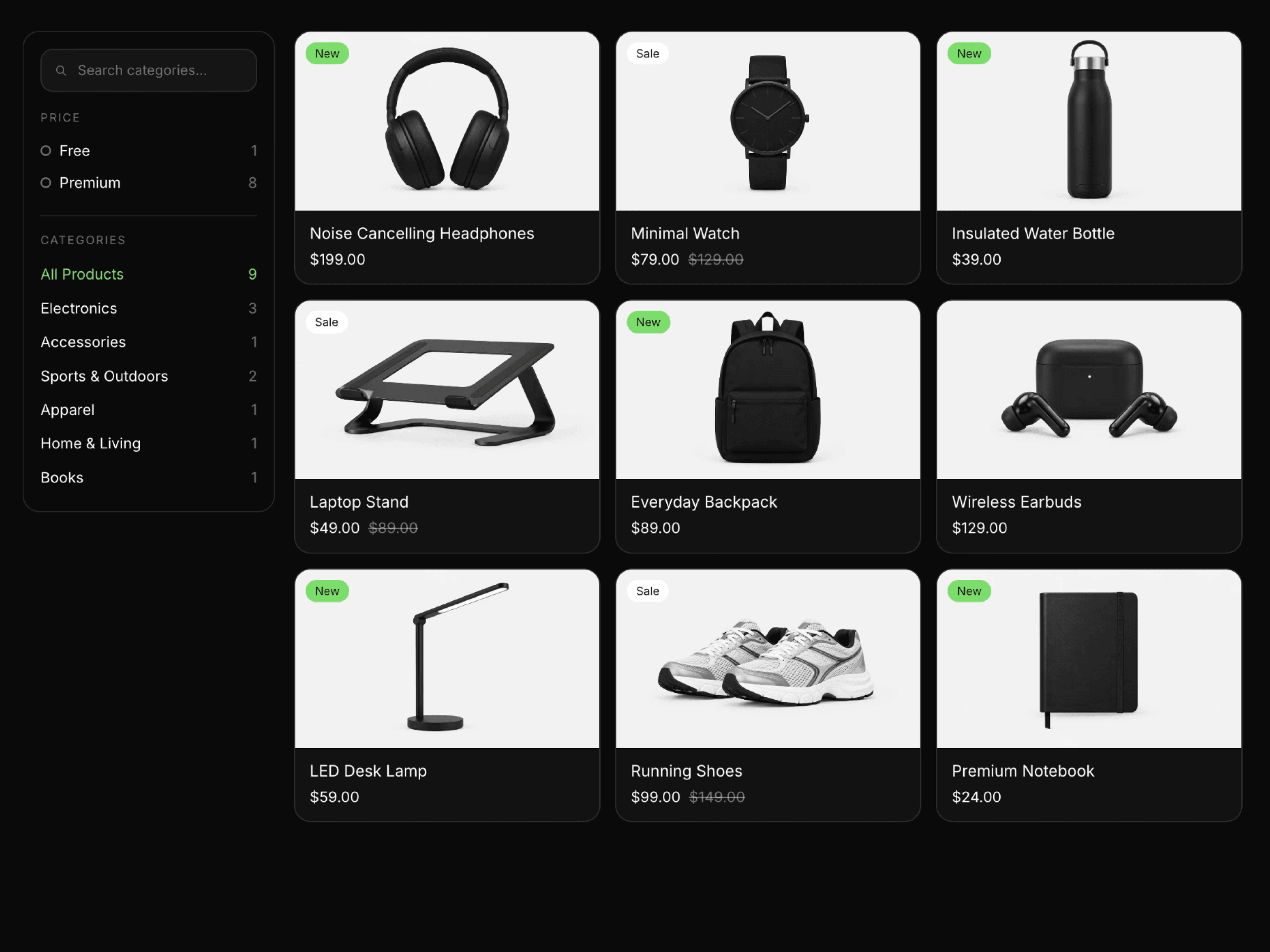 Product Listing Page