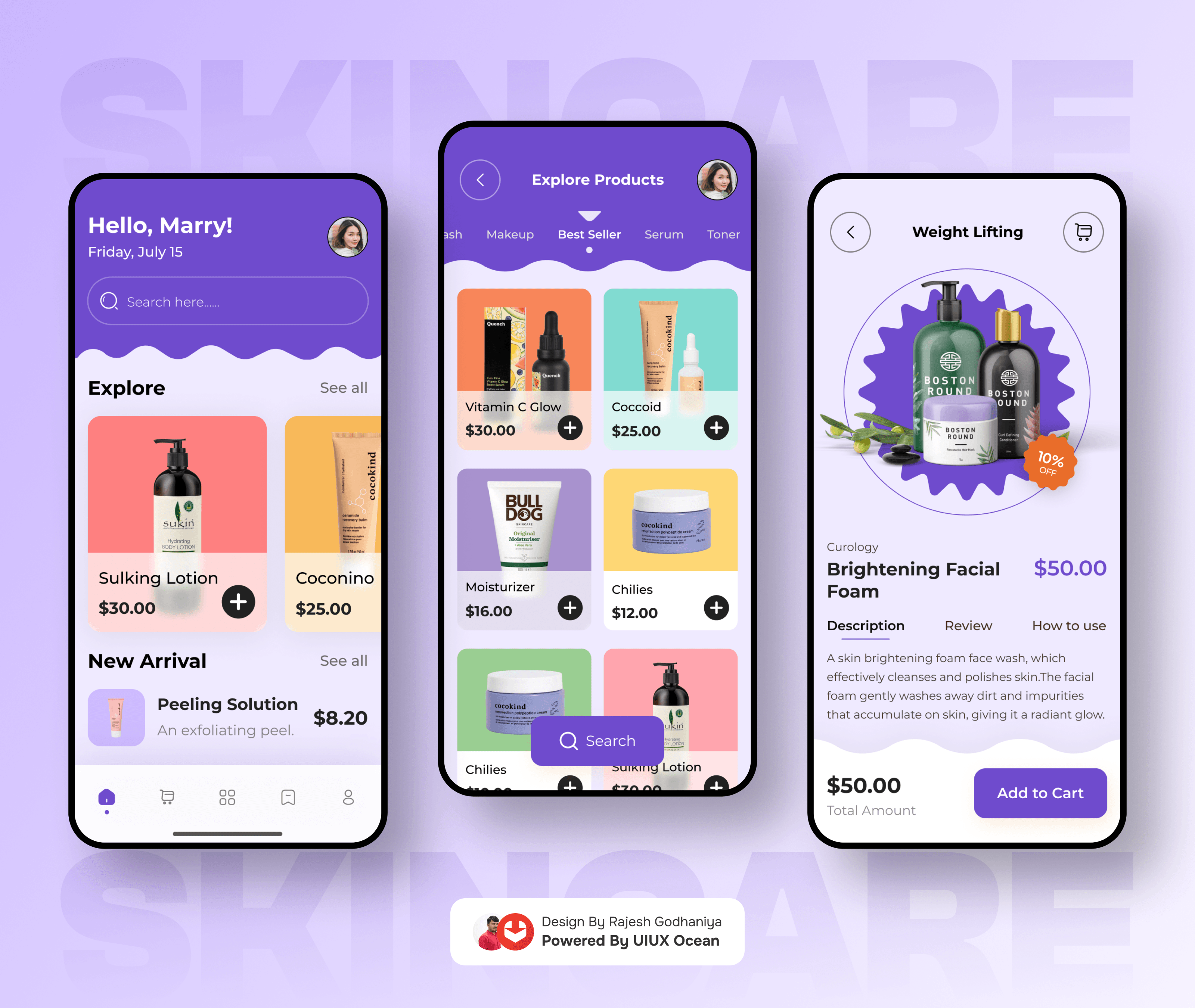 ✨ Skincare E-commerce Mobile App Design 📱🌿Designed a clean, modern, and premium mobile app experience that makes discovering and purchasing skincare products simple and enjoyable. From intuitive navigation to a seamless checkout flow, every screen is crafted to build trust and enhance the shopping experience.👉 Behance: https://www.behance.net/rajesh_godhaniya#UIUX #MobileAppDesign #EcommerceDesign #SkincareApp #ProductDesign #Figma #UIDesign #UXDesign #AppDesign #Behance #UIUXOcean