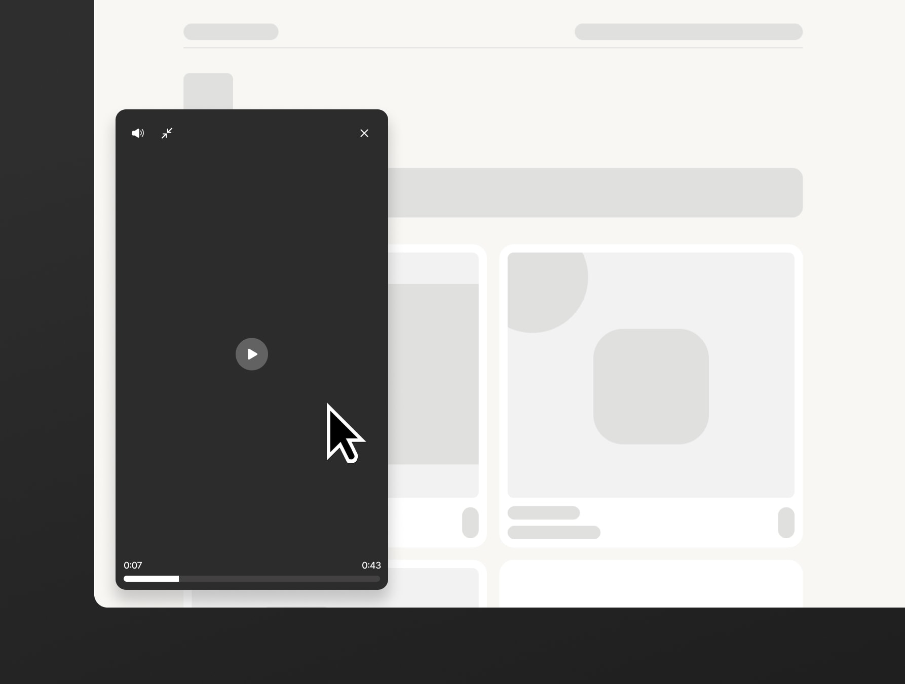 Corner Video Player