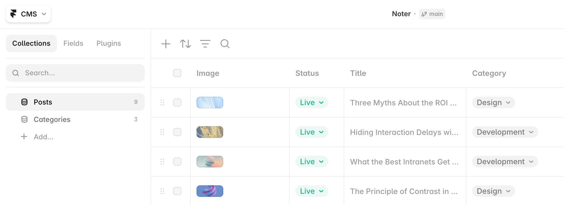 Hi everyone, thanks for your support! I noticed that many of you use Noter template without publishing on a custom domain. To fix that, I have trimmed the CMS collections down to just Posts and Categories, so you can publish on your own domain using Framer's smallest plan.