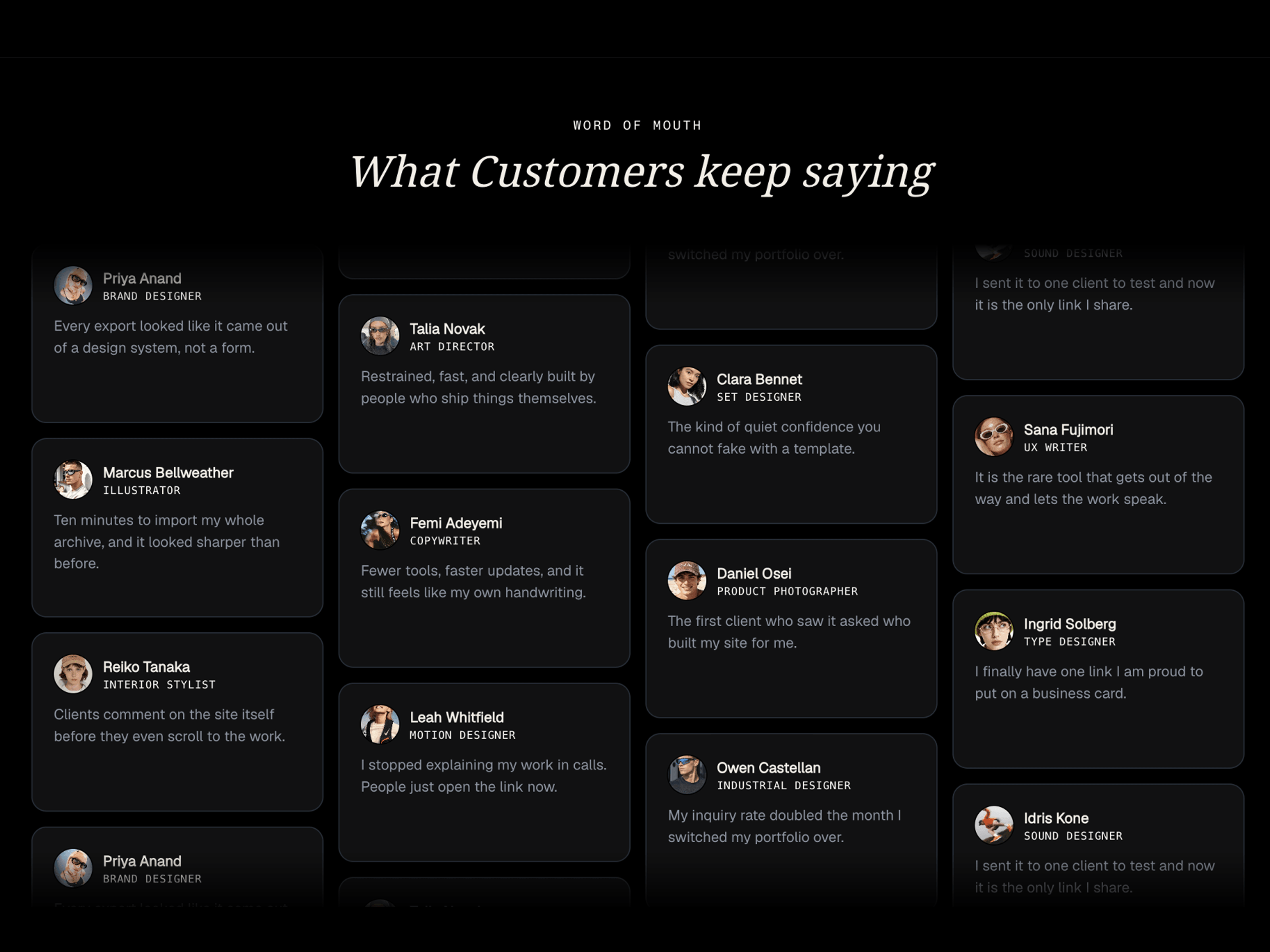 Client Review Wall