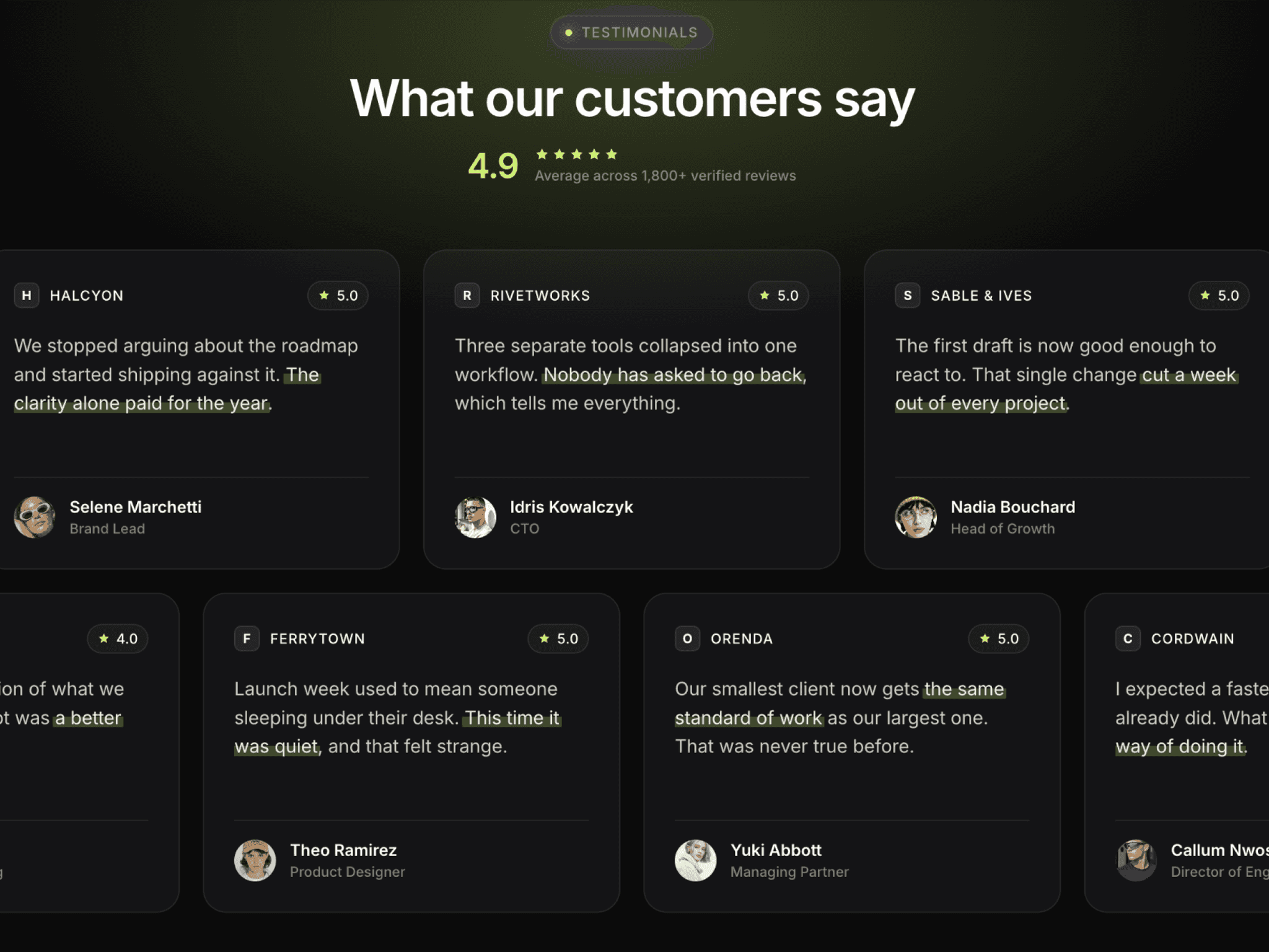 Prime Testimonial