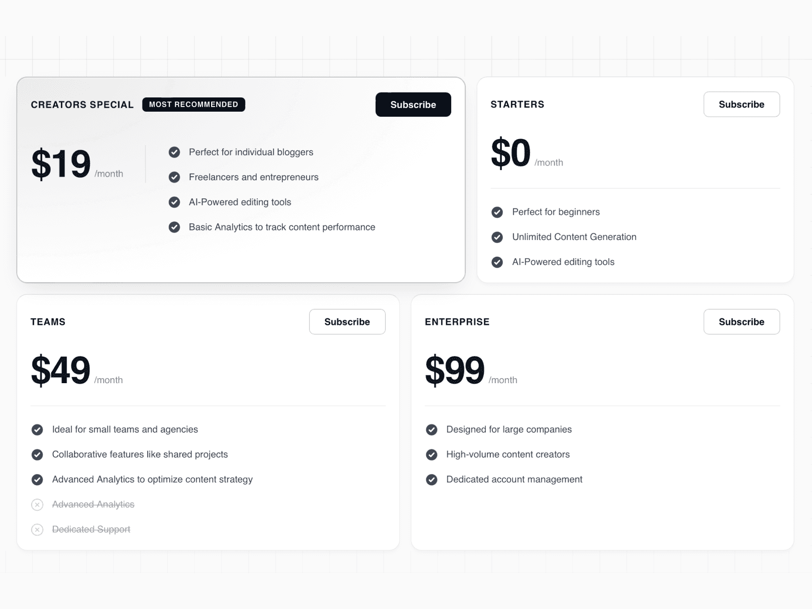 Bento Pricing Pro
