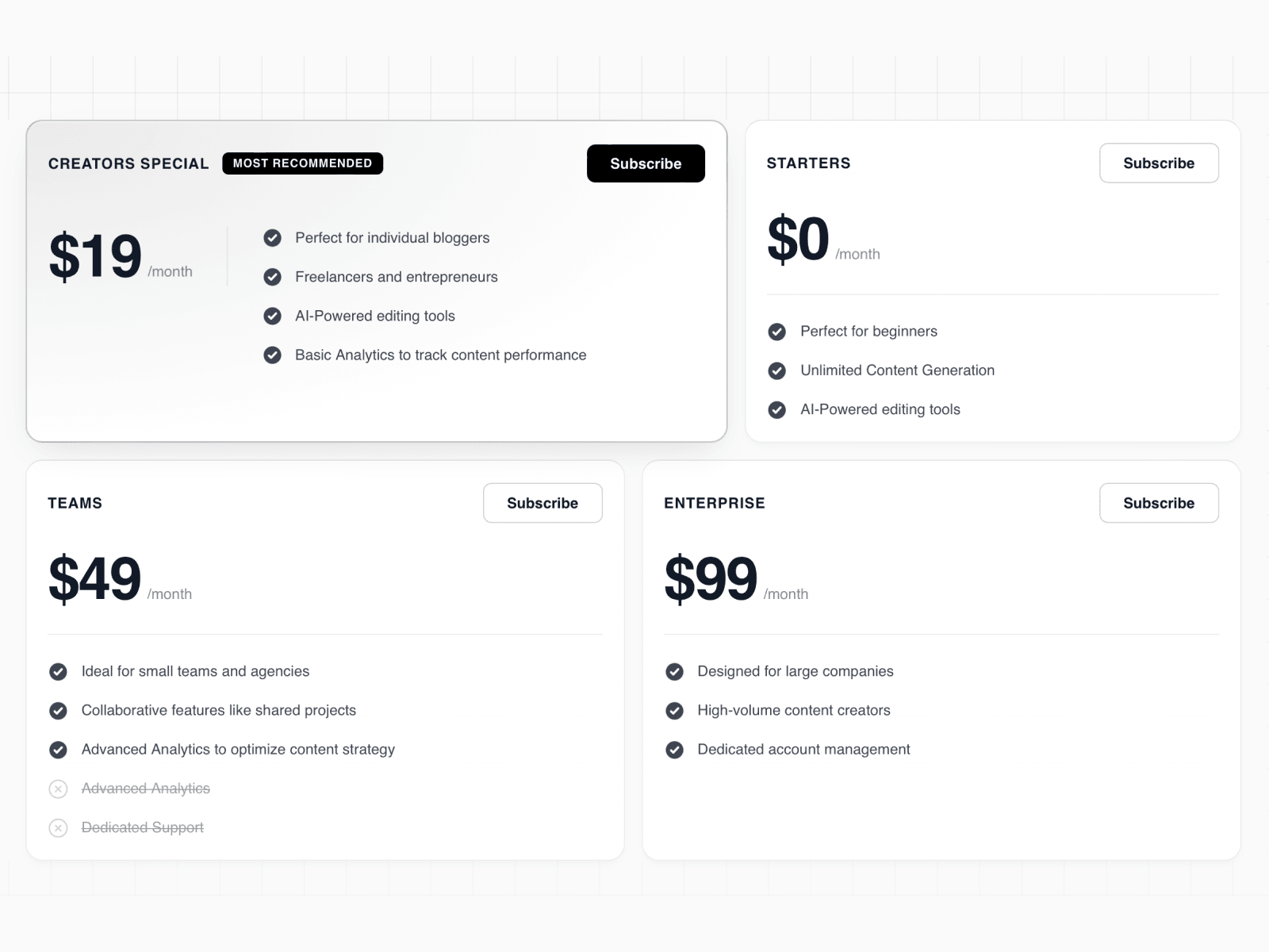 Bento Pricing Pro