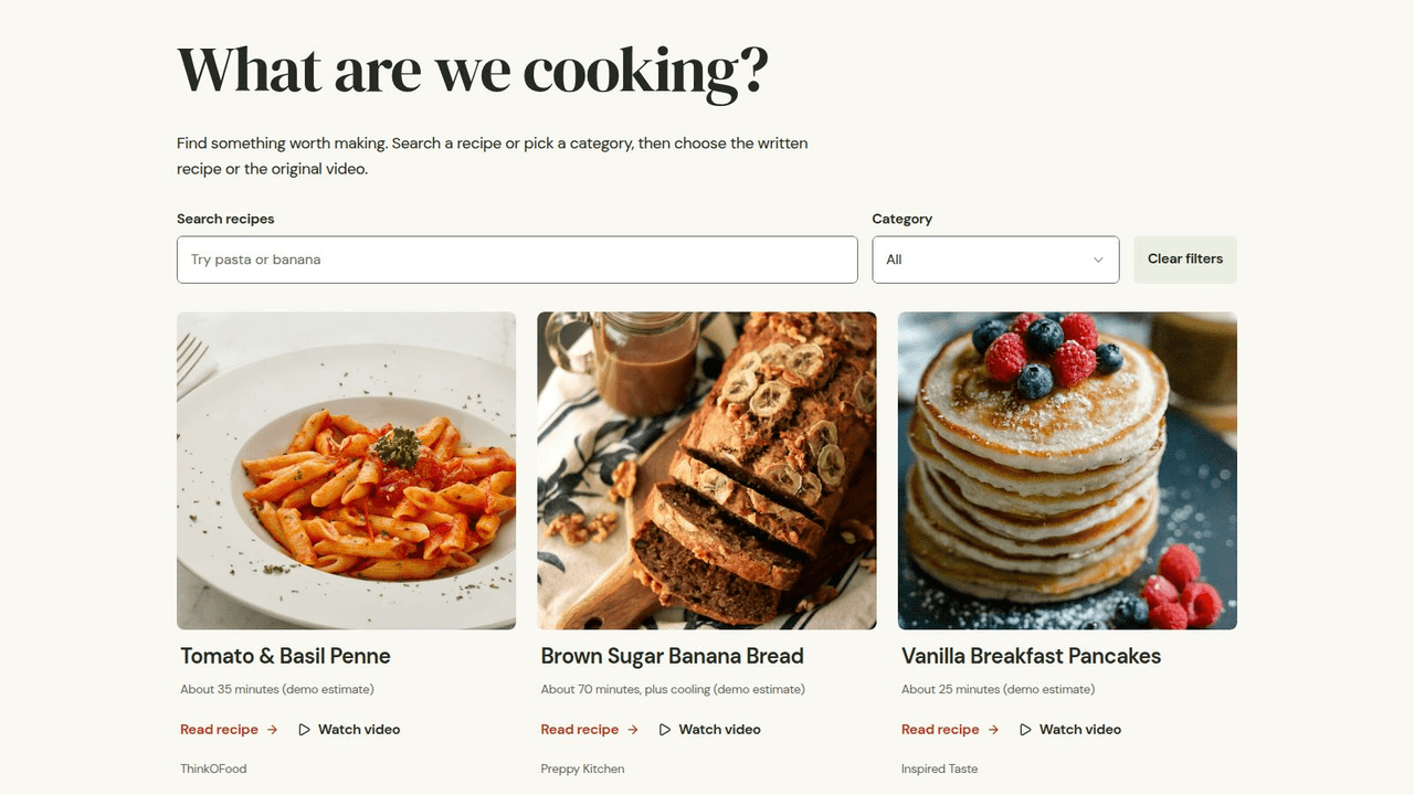 Recipe Reel