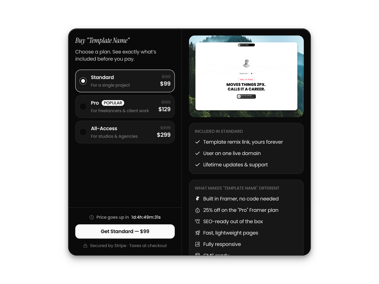 Pre-Checkout Modal