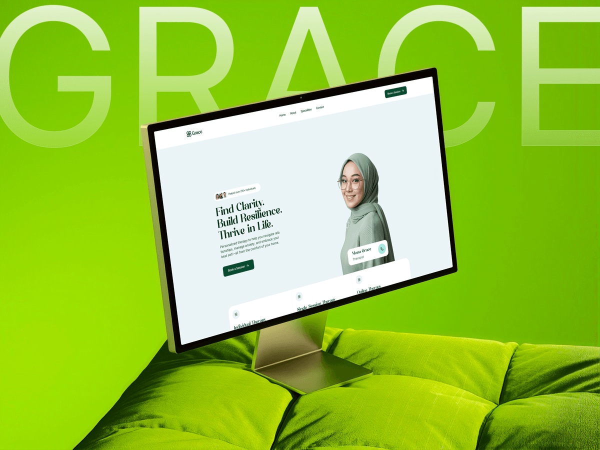 TheGrace: A Framer template for solo therapists and small counseling practices that need a calm, booking-first site.