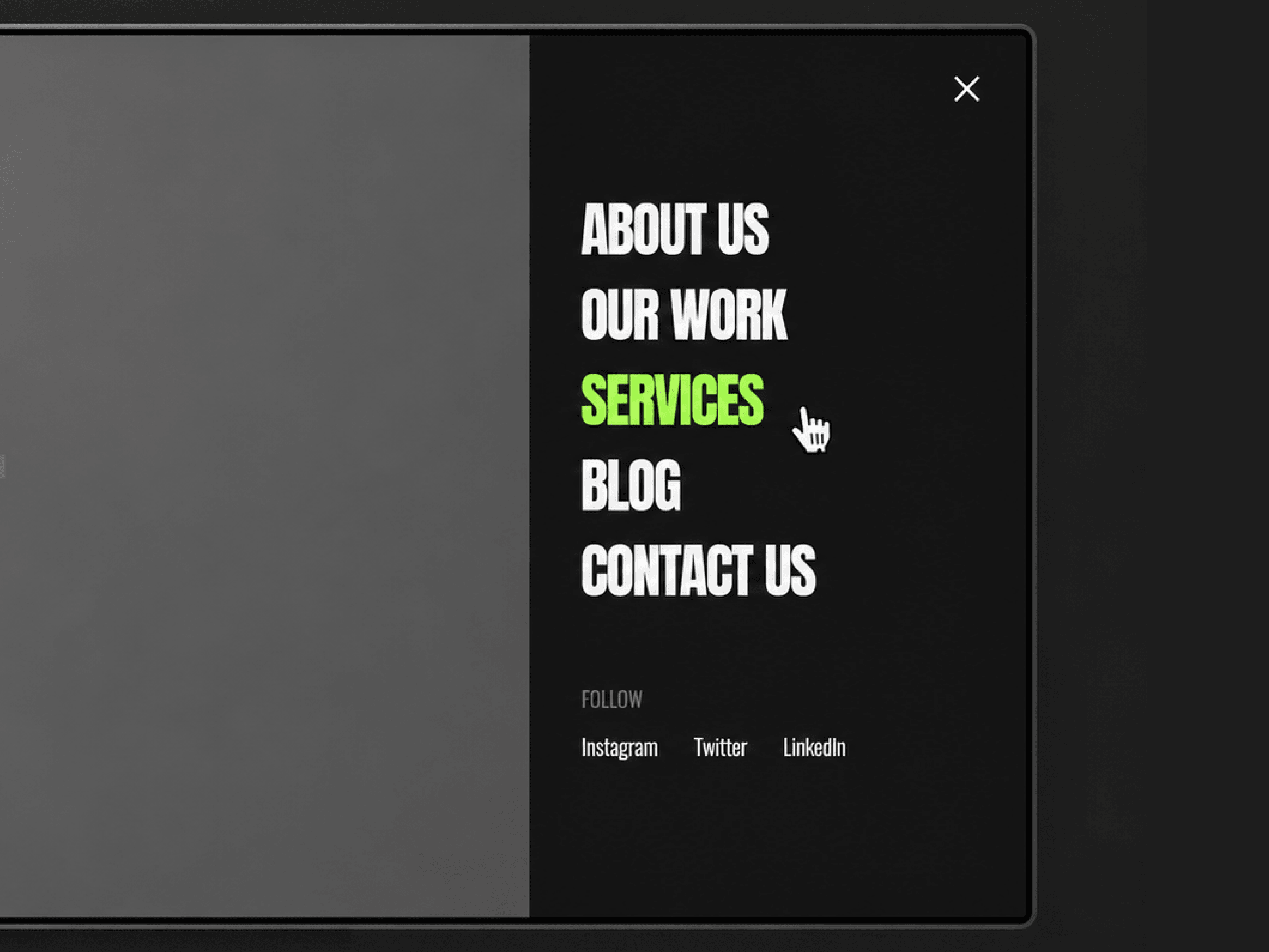 Side Swipe Menu