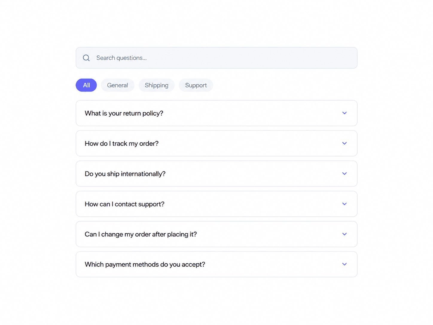 FAQ Accordion Search