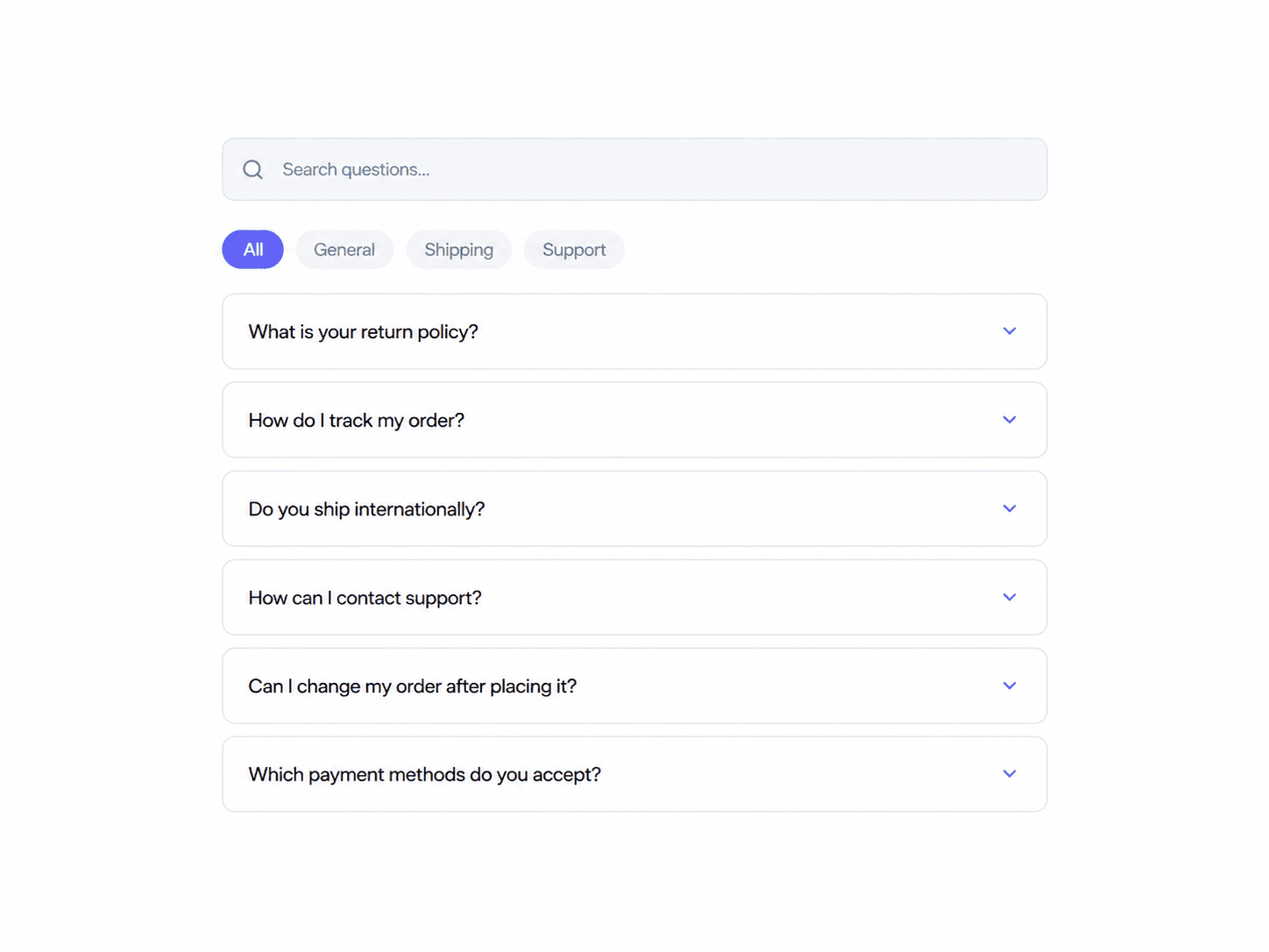 FAQ Accordion Search