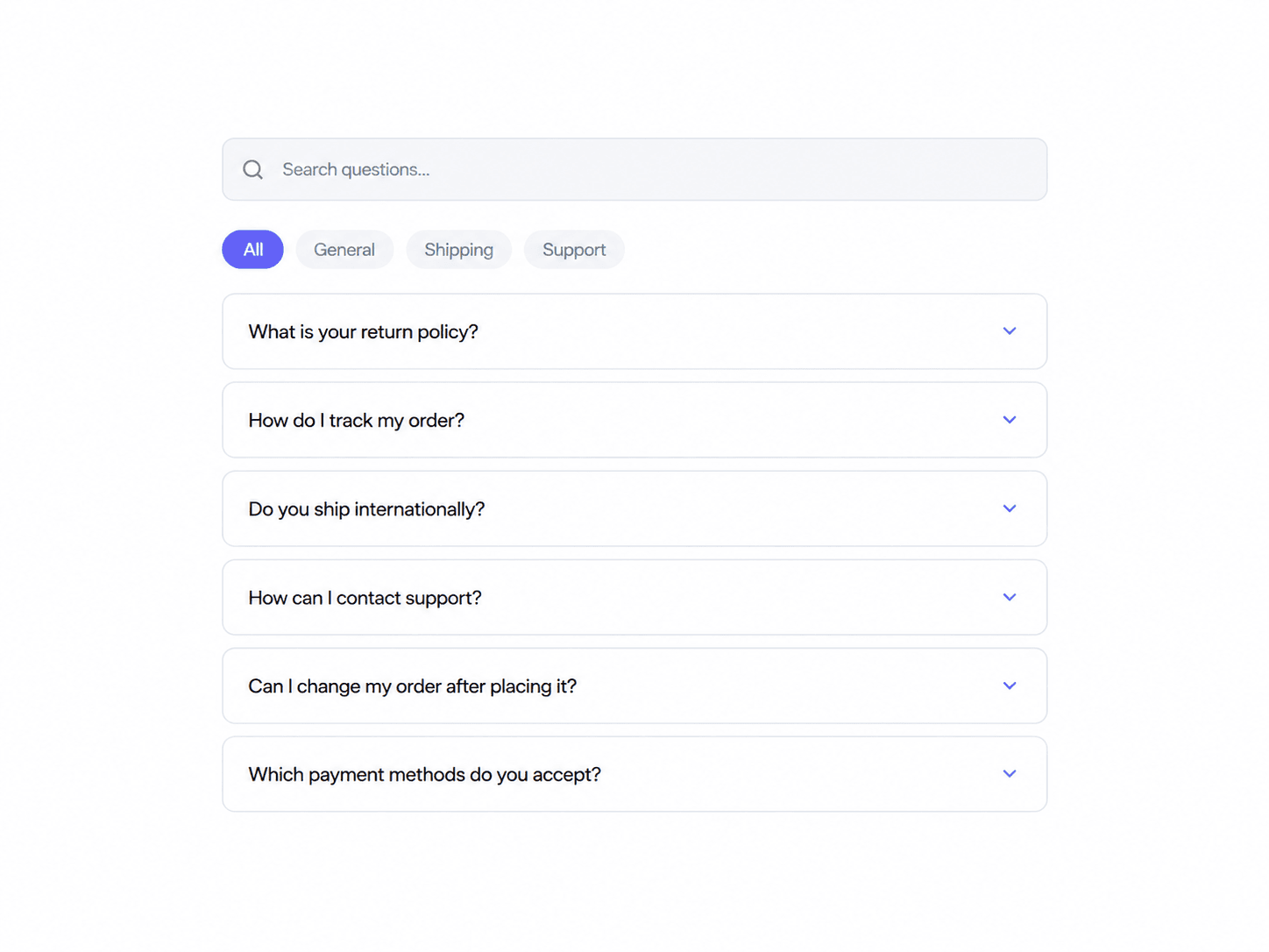 FAQ Accordion Search