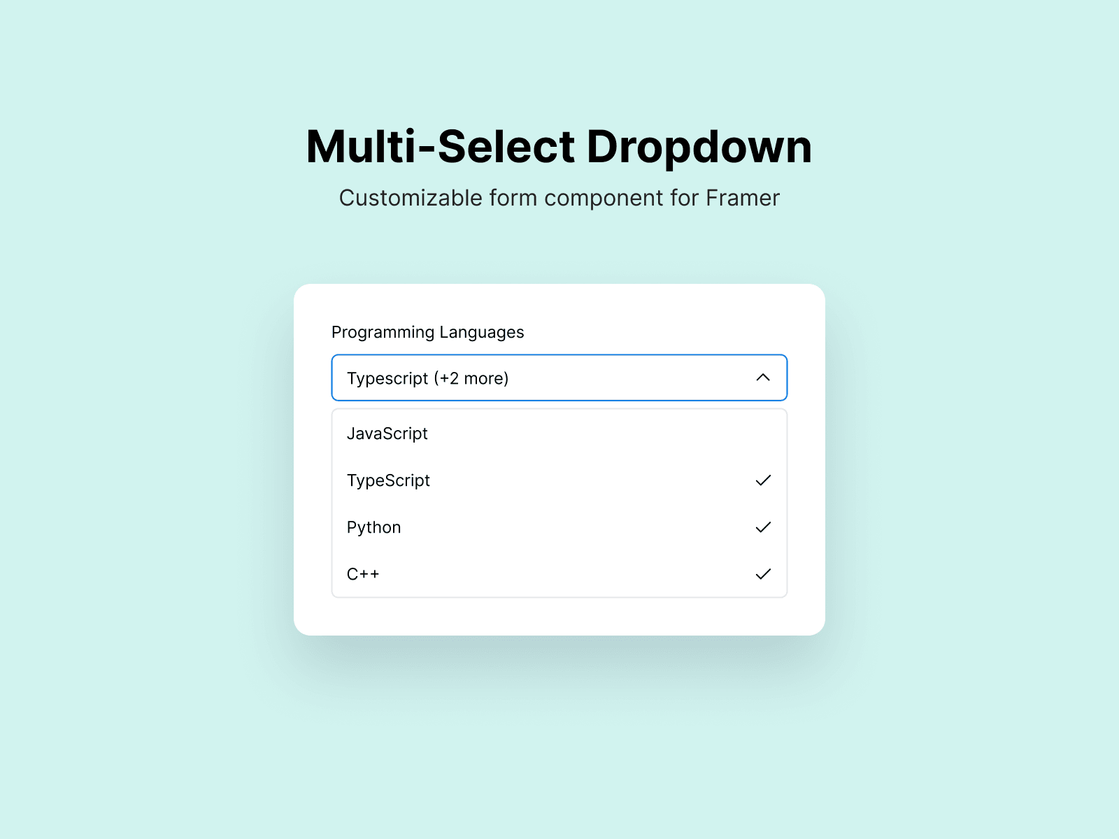 Multi Select Input