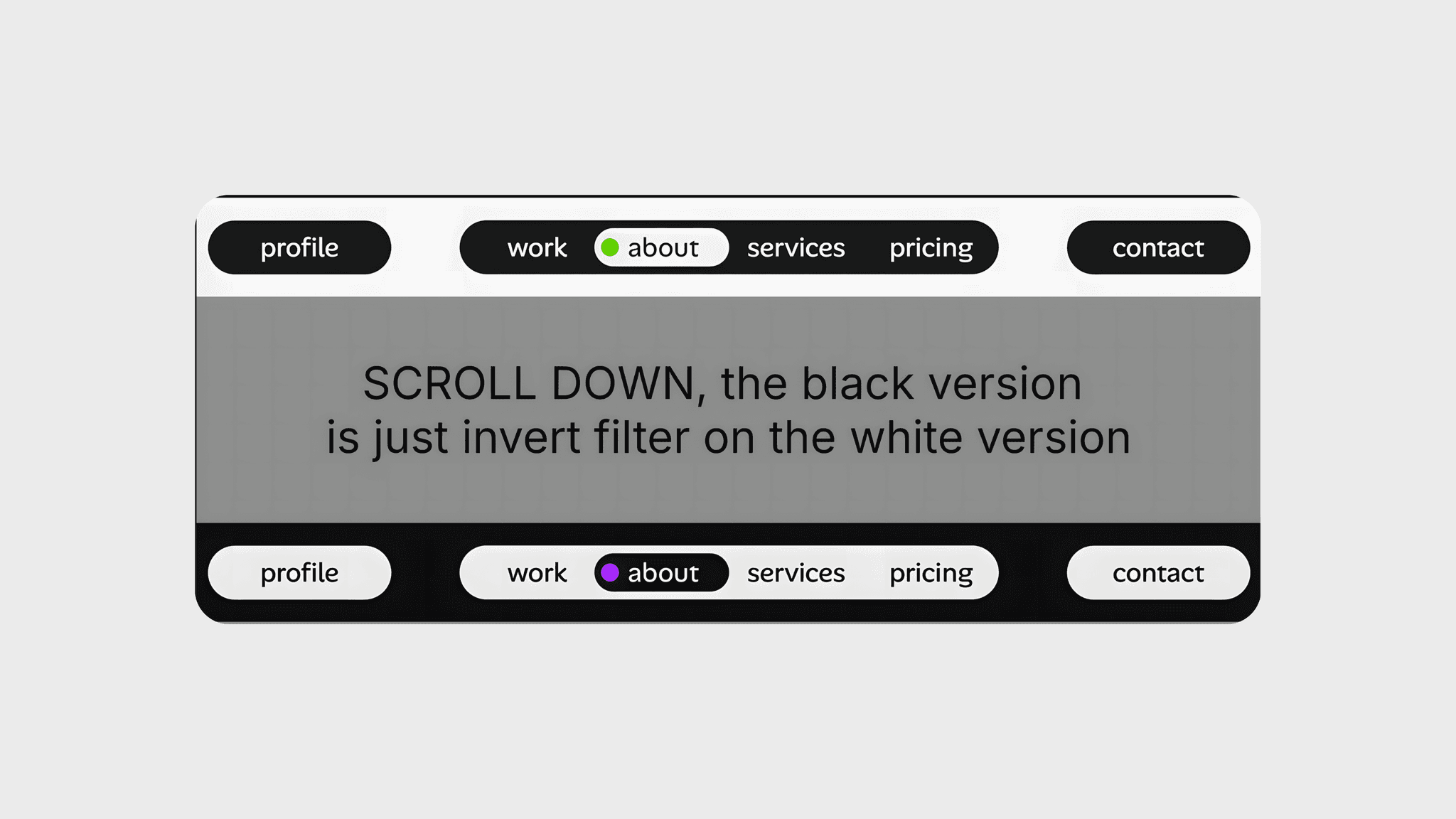 NavBar Scroll Pill