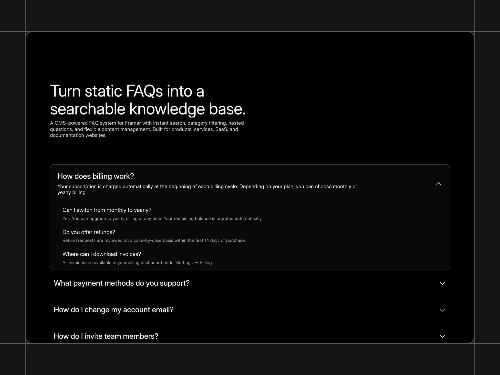 CMS Nested FAQ