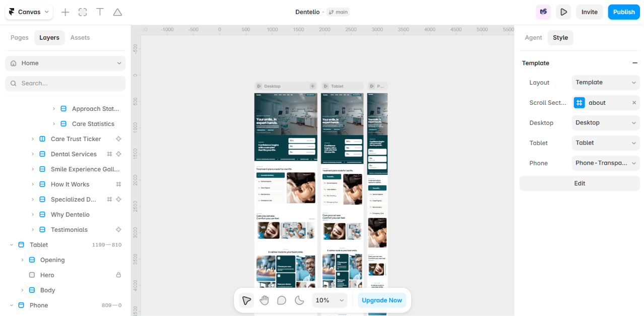Working on a New Dental Website Template 🦷✨Currently working on this clean and modern dental website template — focusing on a premium look, smooth layout, and professional user experience.More updates coming soon! 🚀