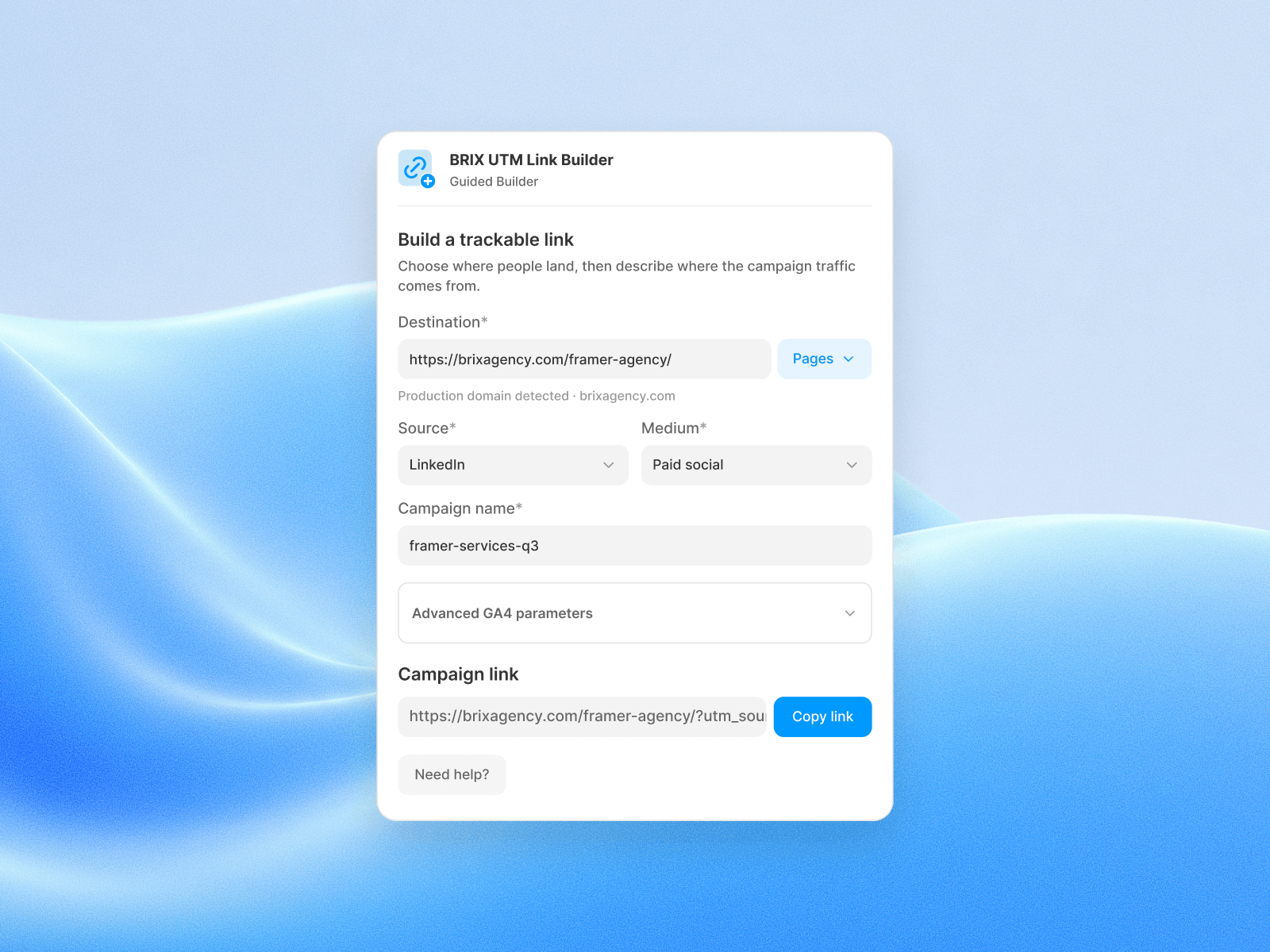 BRIX UTM Link Builder