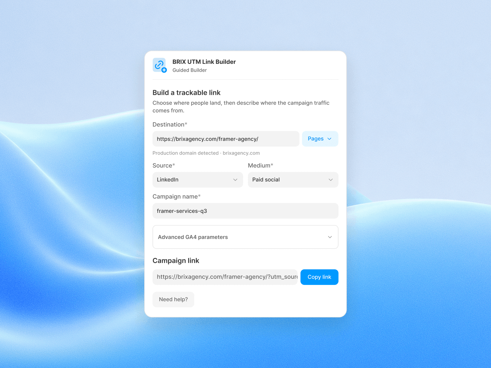 BRIX UTM Link Builder