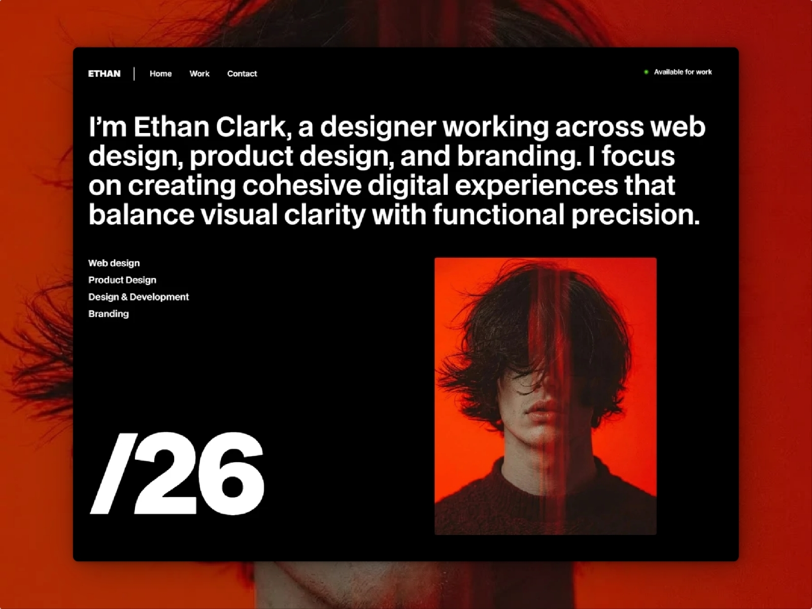 Working on an update for my ETHANCLARK framer template.A professional portfolio template with a minimal style, refined interactions, and a few new details designed for creatives.More details soon!