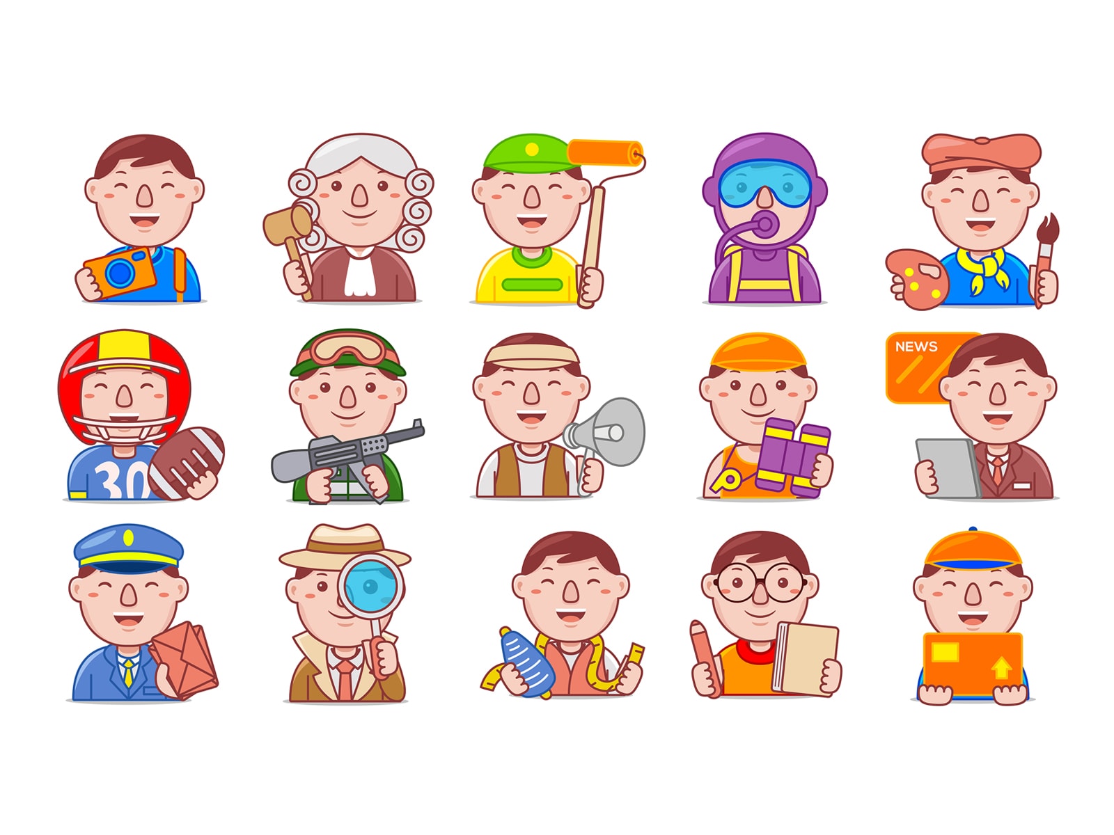 Man Worker Icon Set