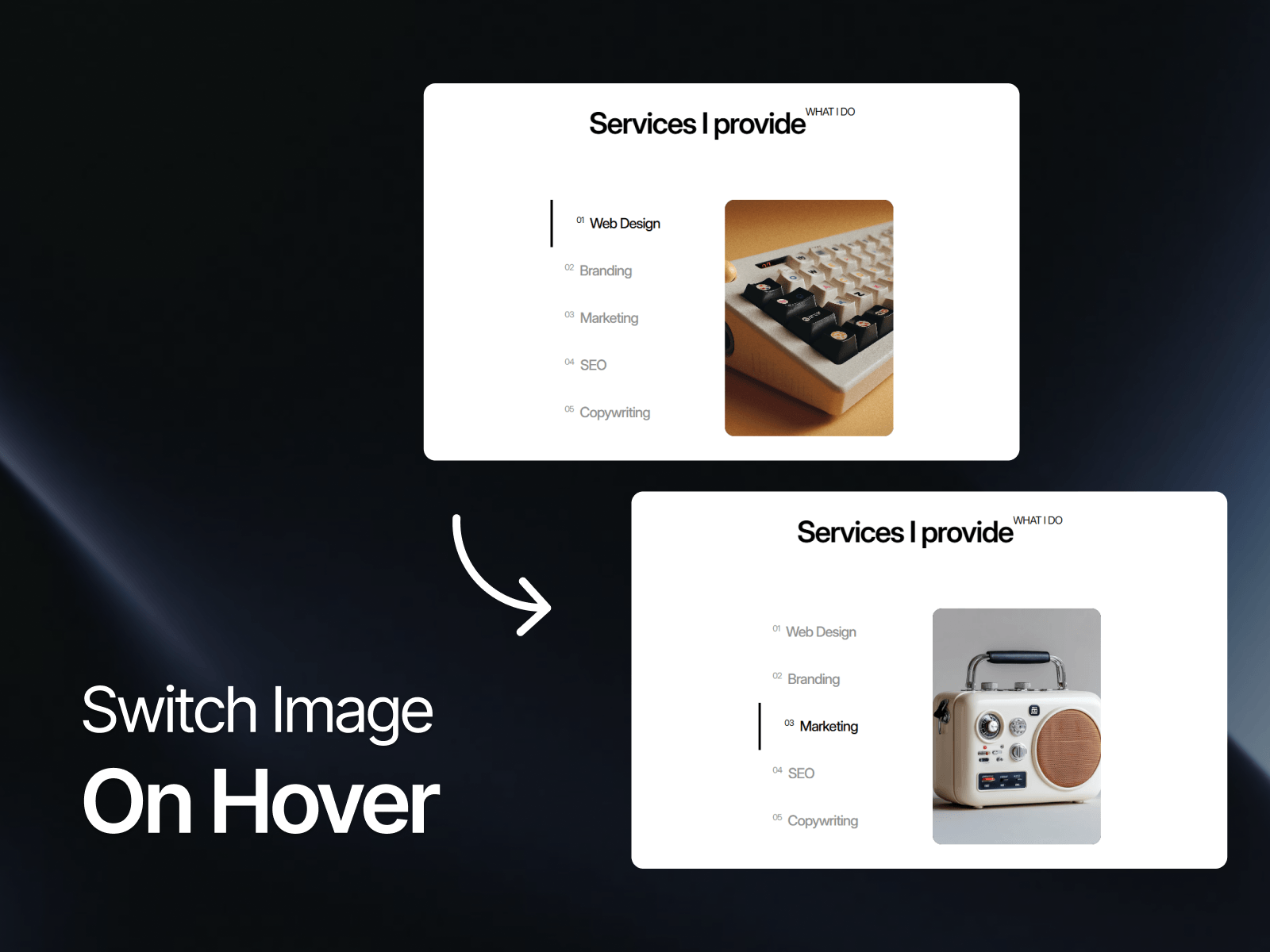 Service List Hover