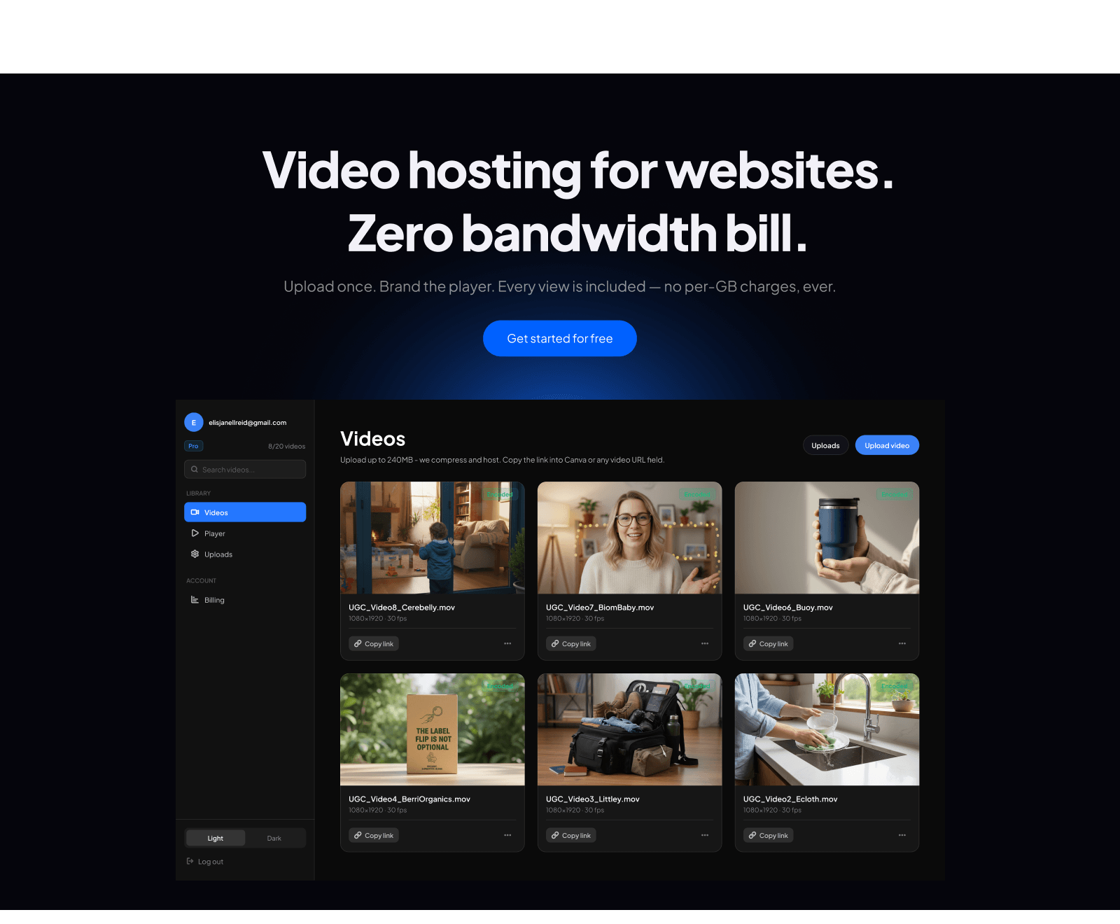 Nodstream Video Bandwidth