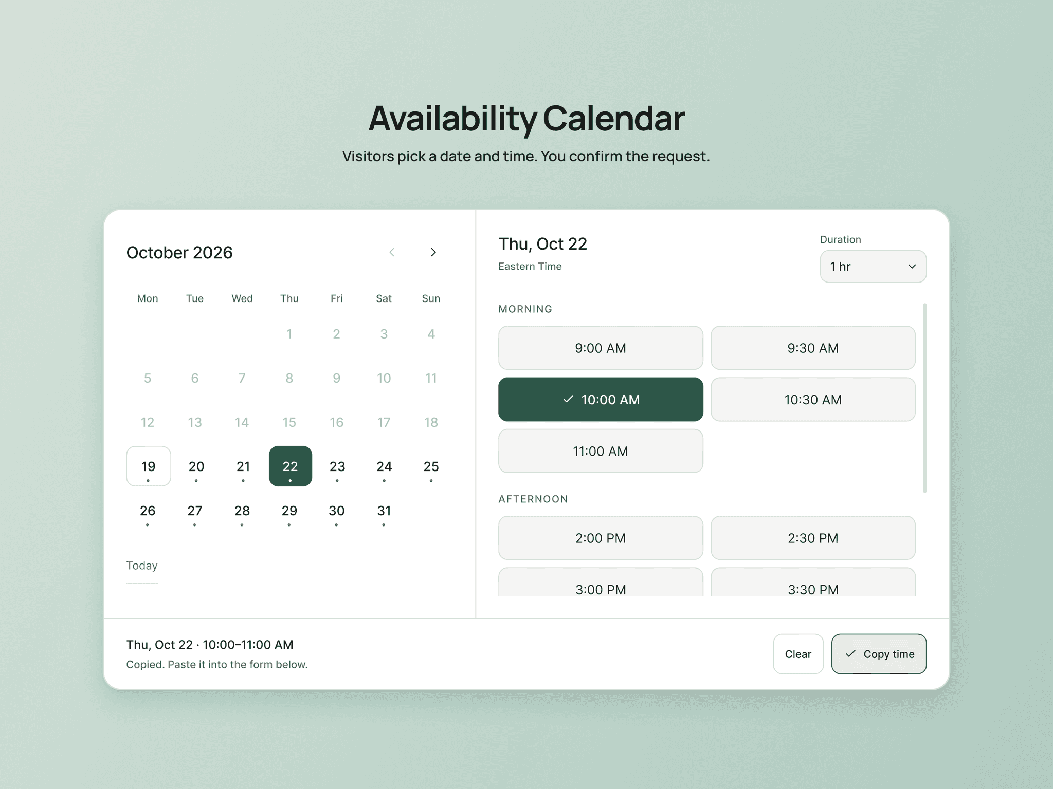 AvailabilityCalendar