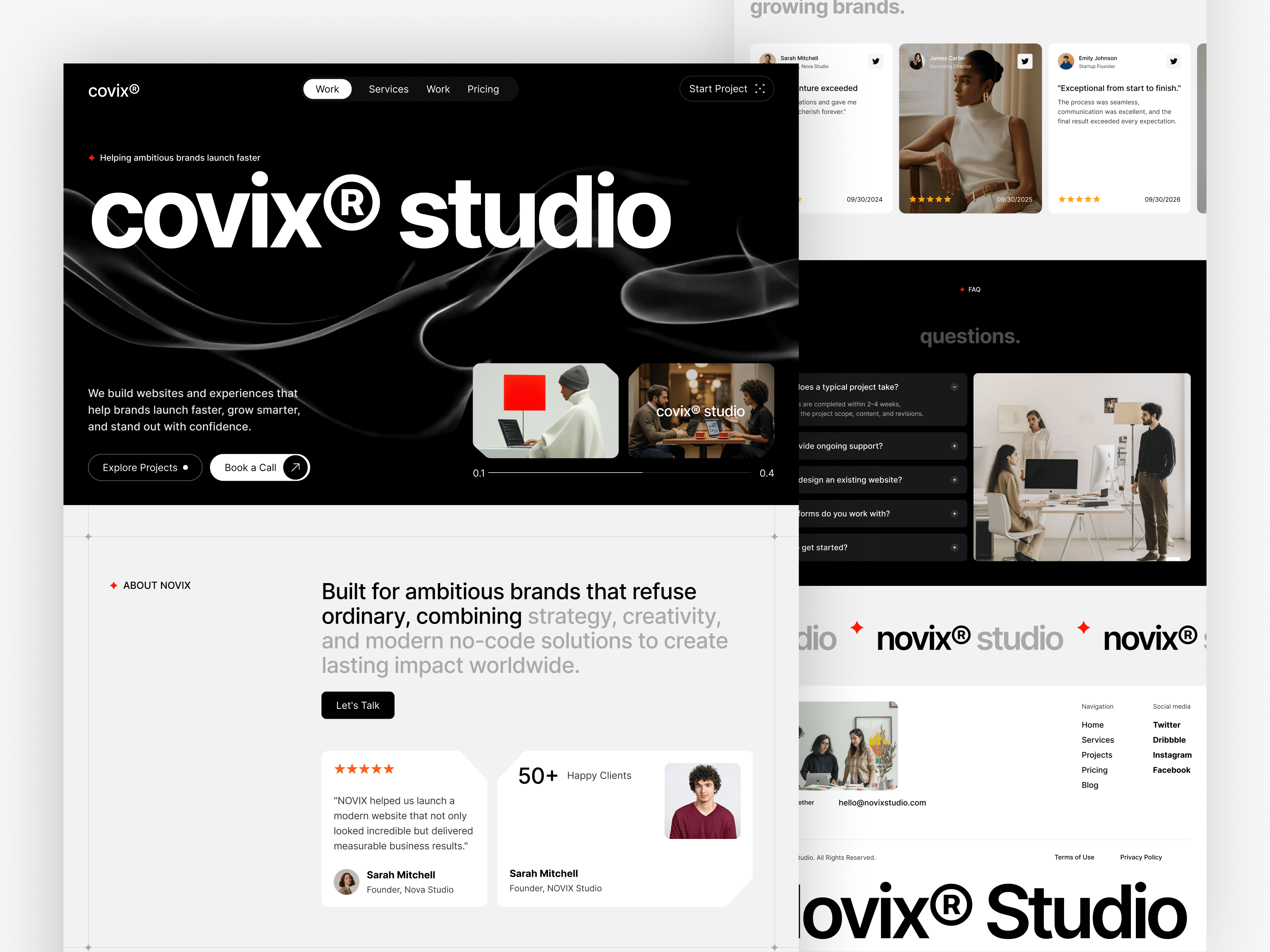 Covix · Modern Creative Agency TemplateCovix is a premium Framer template crafted for modern creative agencies, design studios, branding teams, and freelancers. Featuring a clean editorial aesthetic, bold typography, smooth interactions, and fully responsive layouts, it helps showcase services, portfolios, and case studies with clarity and impact. Built with reusable components, CMS support, and SEO-friendly structure, Covix makes it easy to launch a high-performing agency website that stands out.