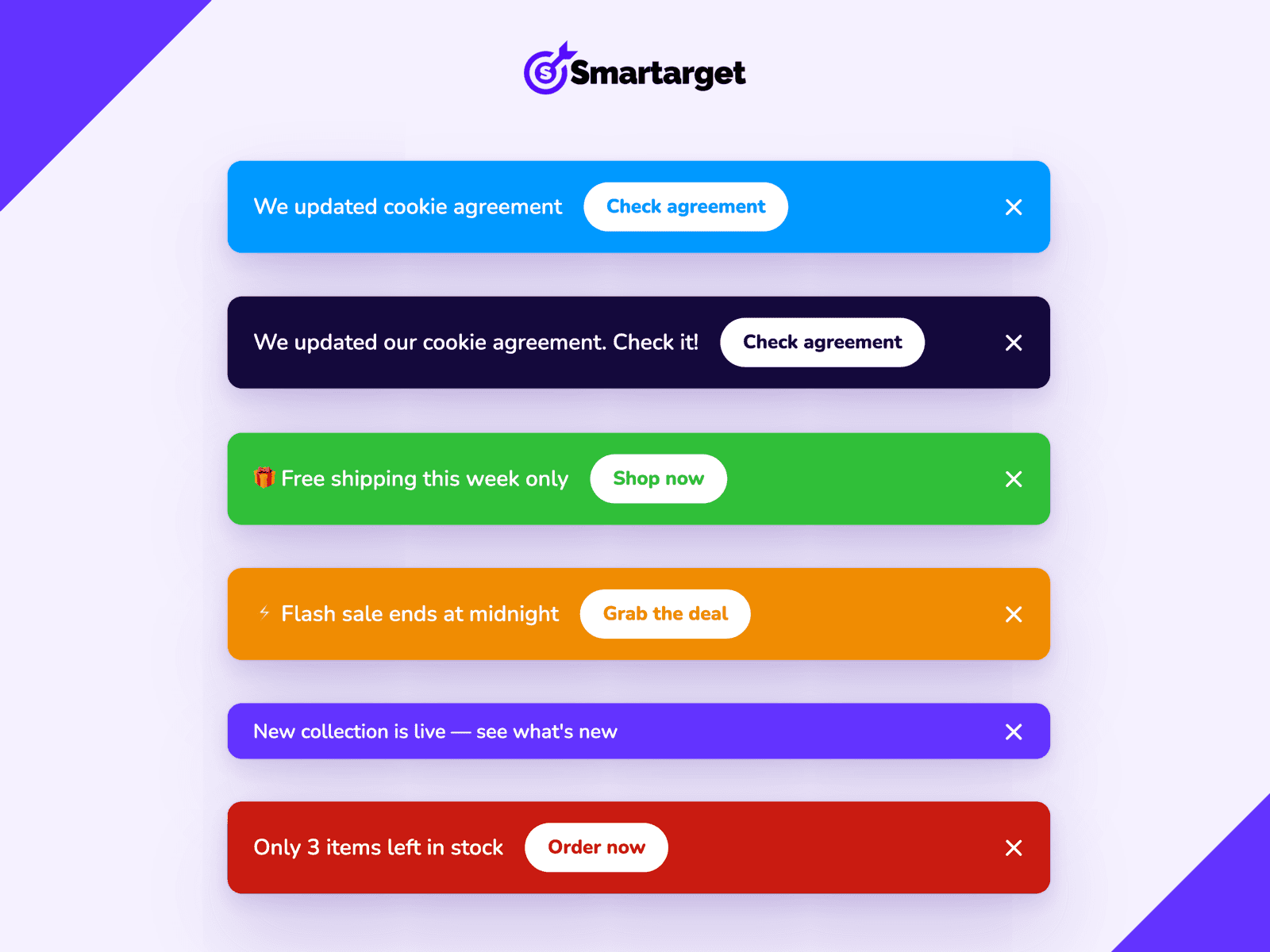 Smartarget Message Bar
